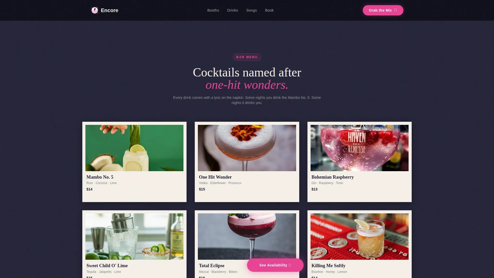 Karaoke Bar Neon Experience & Booking Website Template
