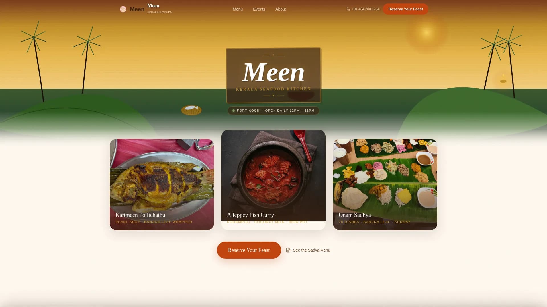 Regional & Specialty Restaurant Appointment Booking Website Template