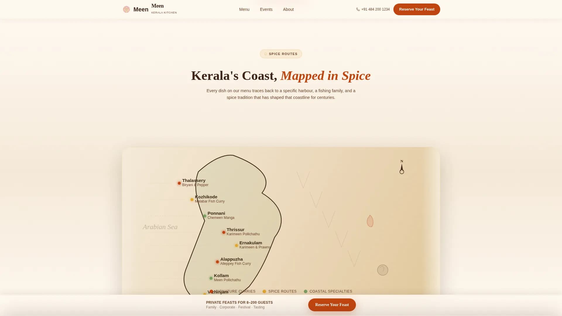 Regional & Specialty Restaurant Appointment Booking Website Template