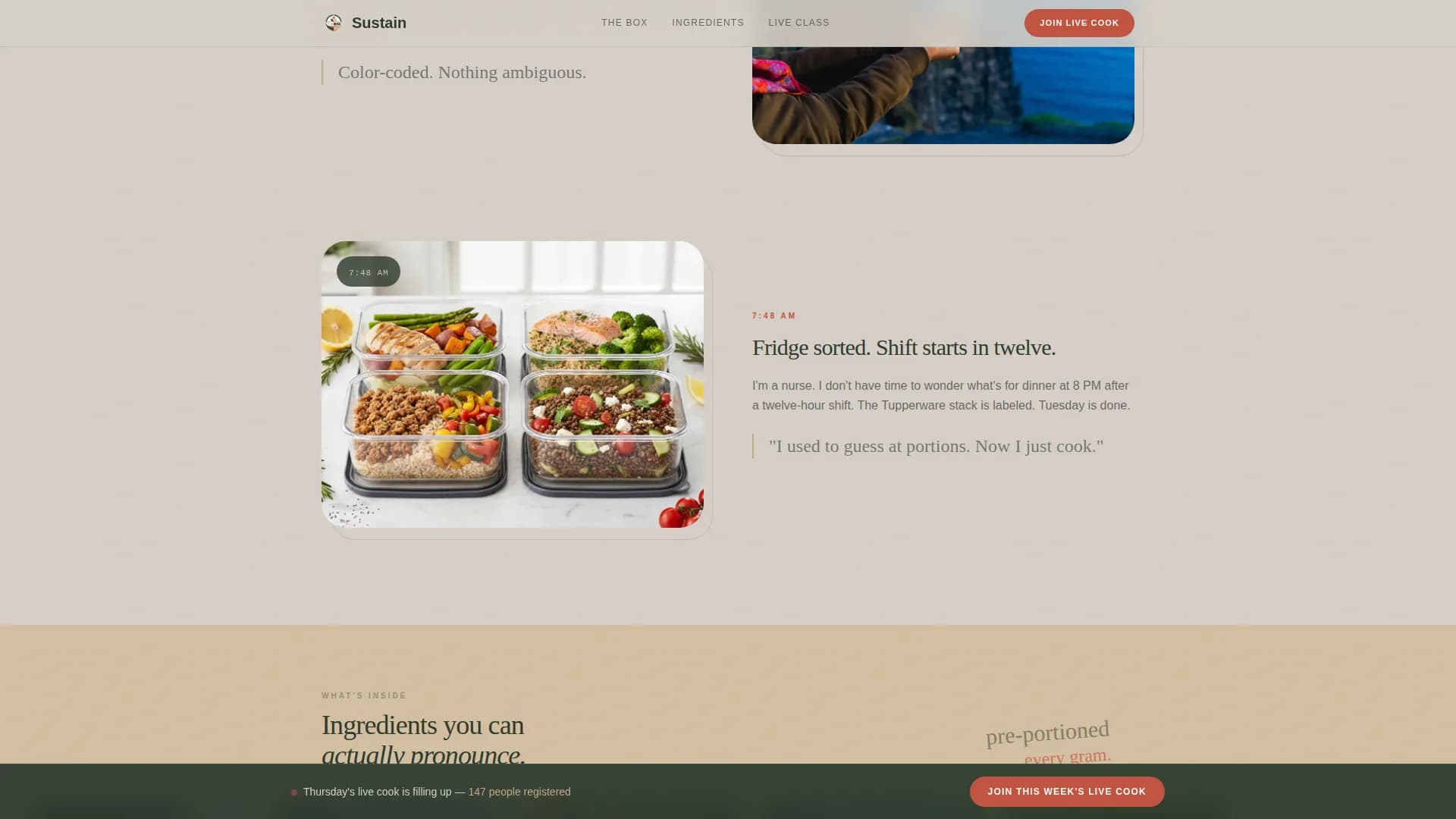 Sustain — Keto Meal Kit Landing Page Template