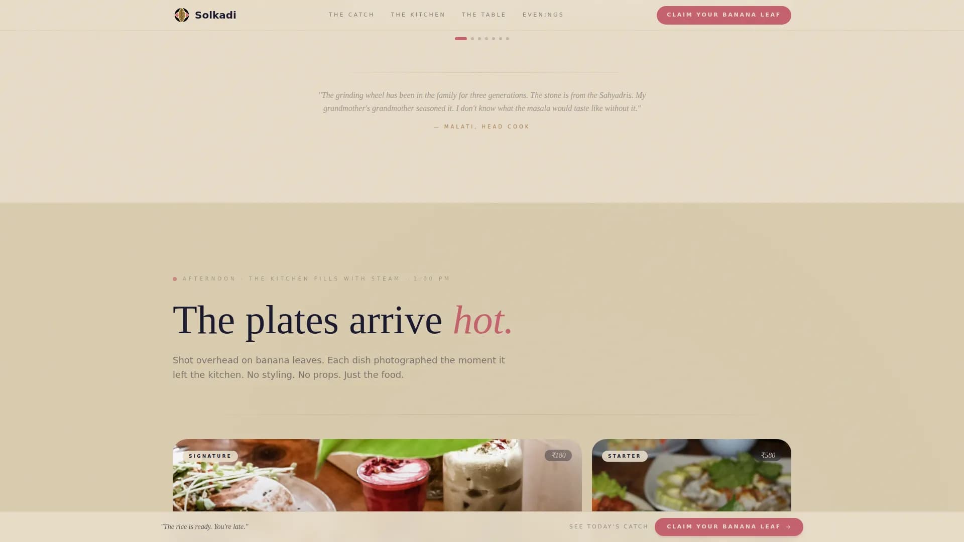 Regional & Specialty Restaurant Appointment Booking Website Template