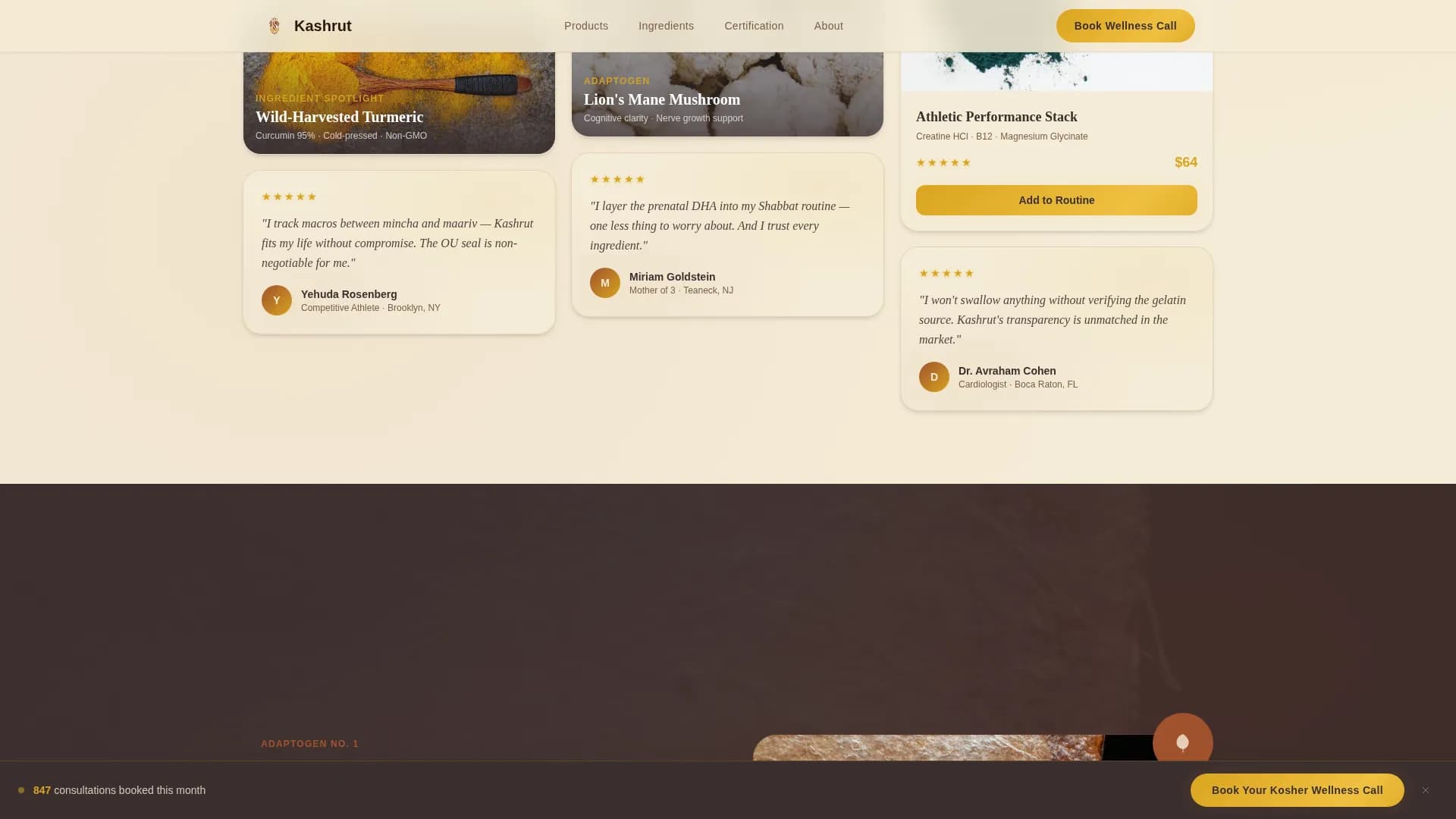 Advanced Kosher Food & Dining Appointment Booking Website Template