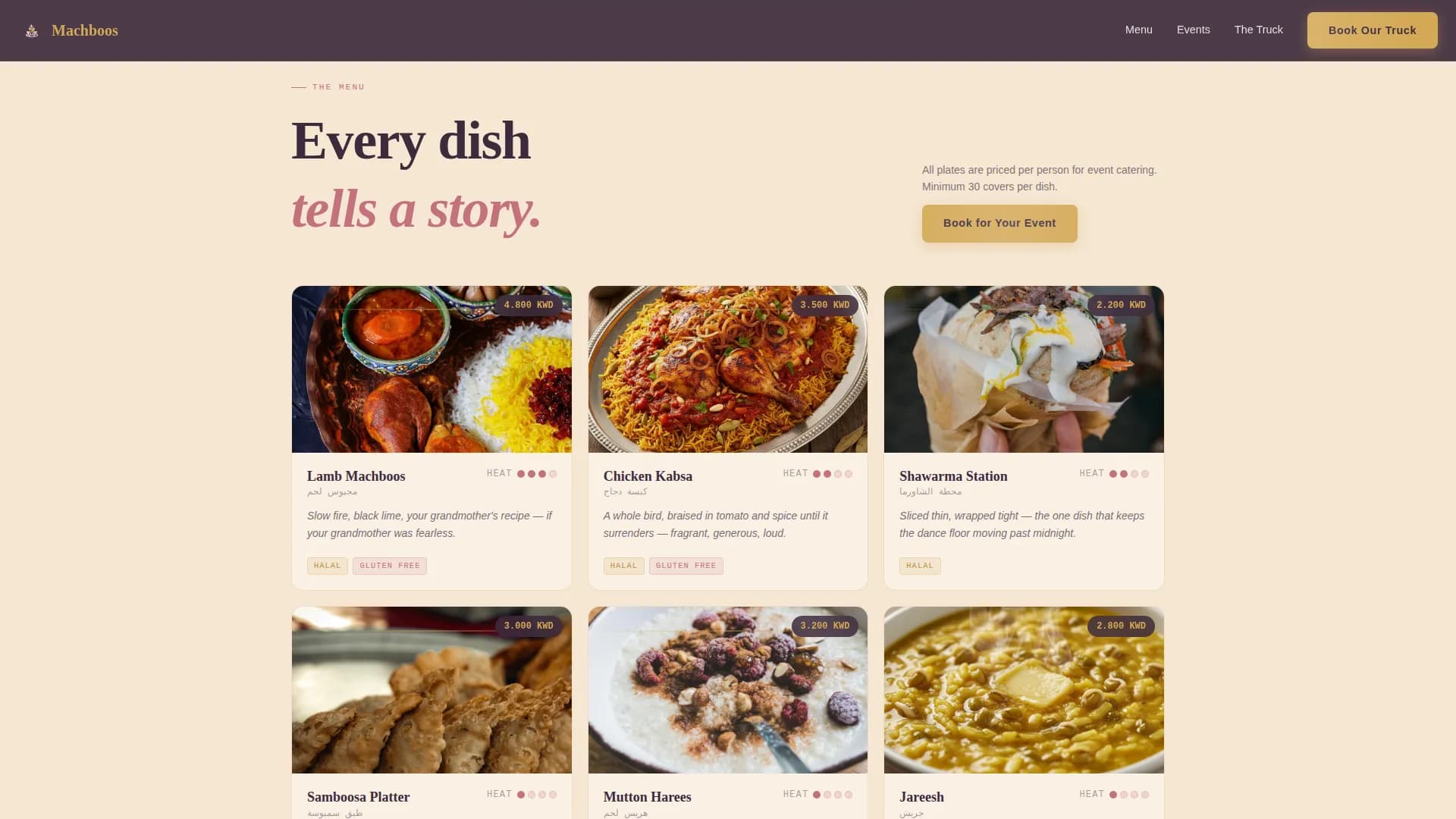 Machboos — Ultimate Mobile Cuisine Landing Page Template