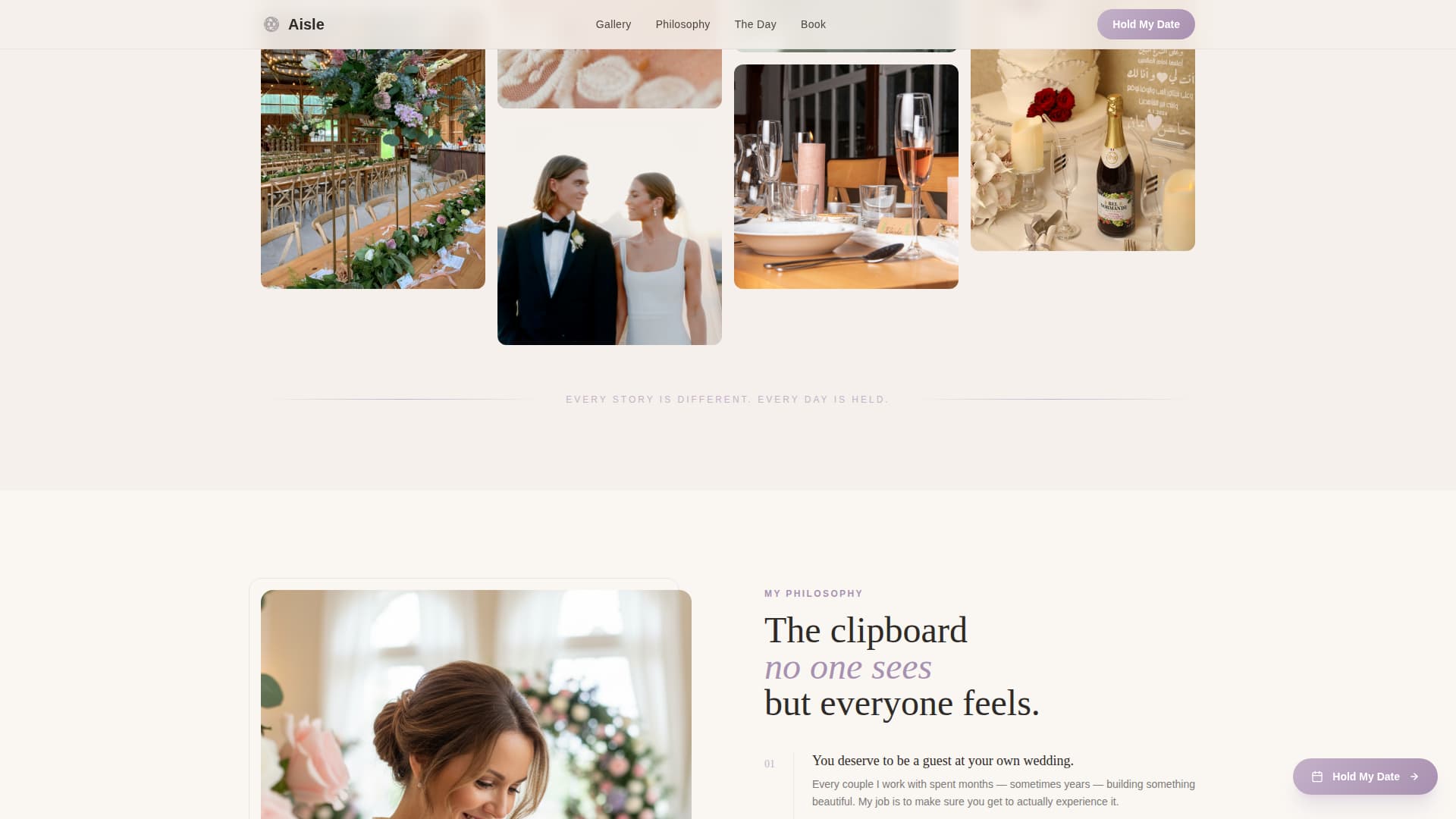 Day-of Wedding Coordinator Handoff Website Template
