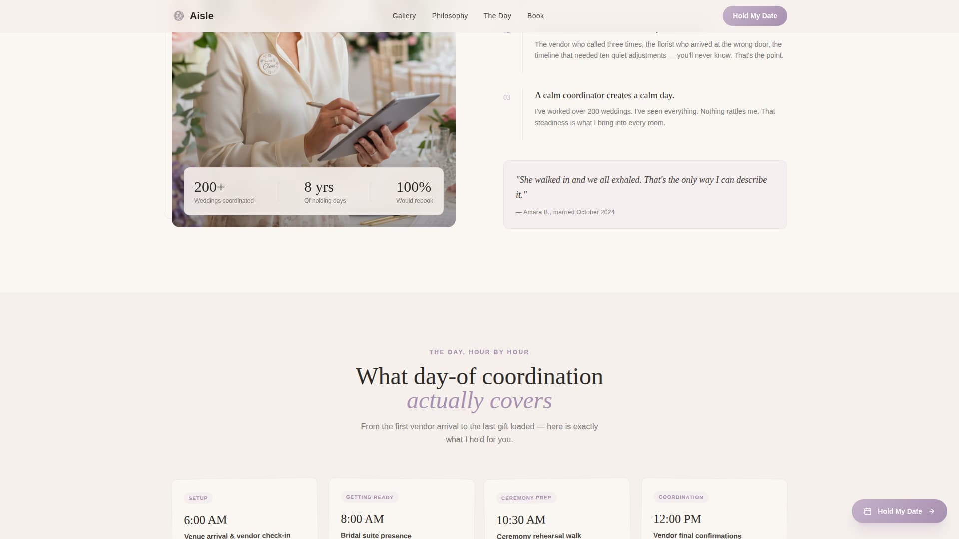 Day-of Wedding Coordinator Handoff Website Template