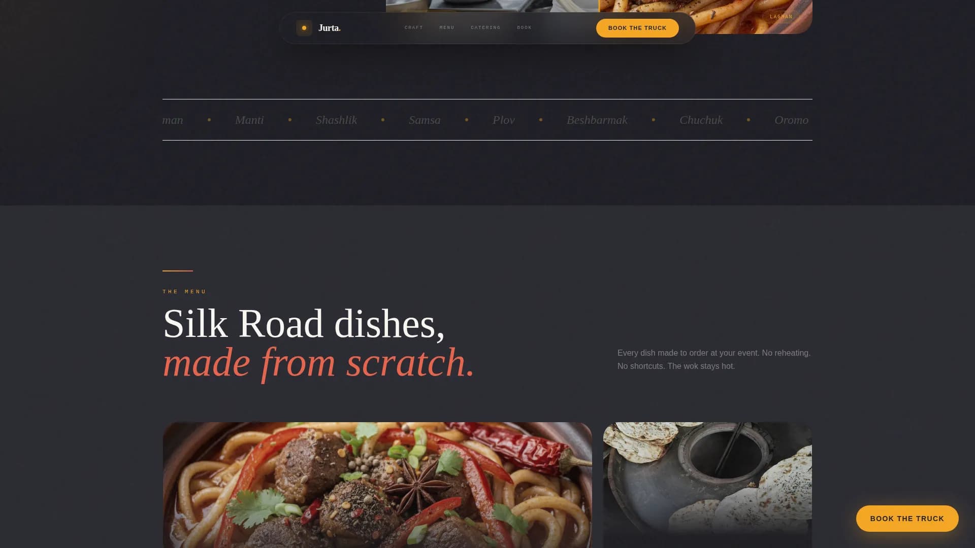 Silk Road — Premium Food Truck Landing Page Template