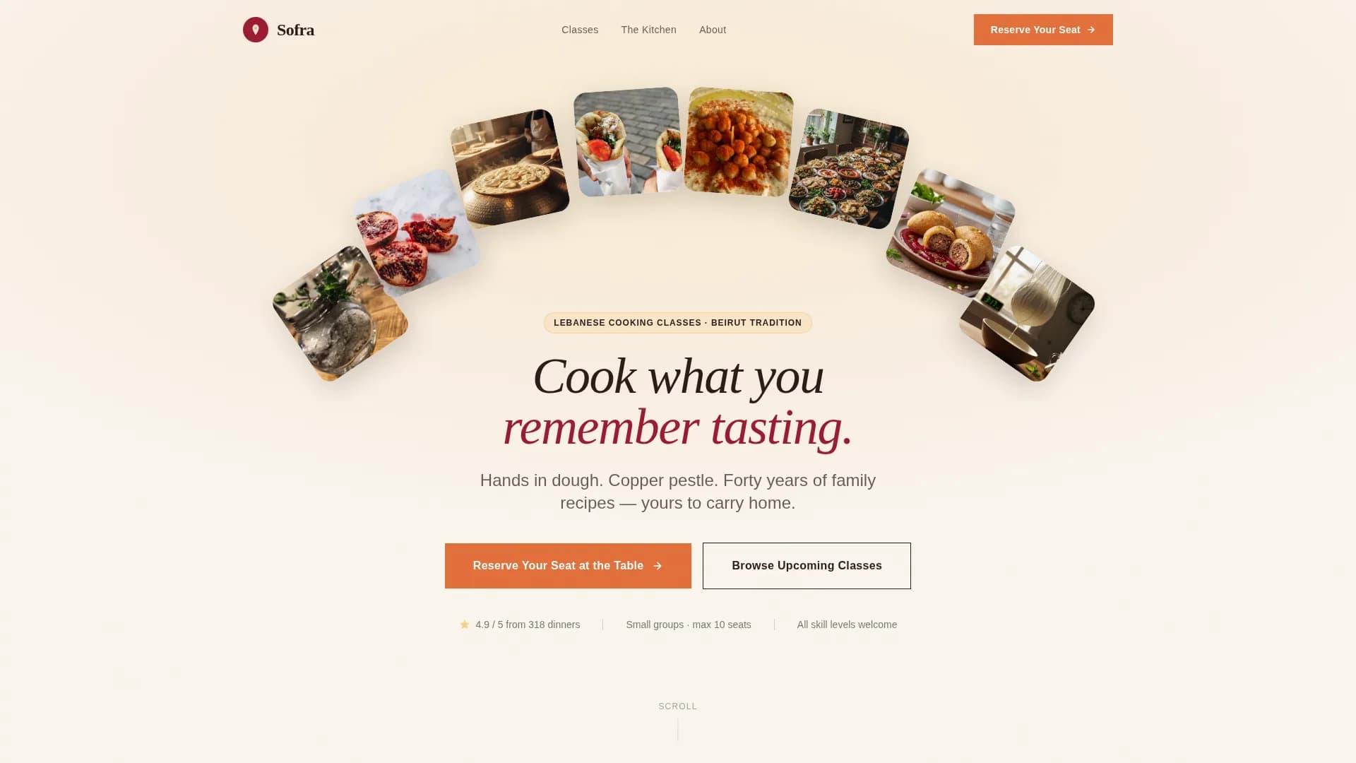 Middle Eastern Cuisine & Dining Independent Booking Website Template