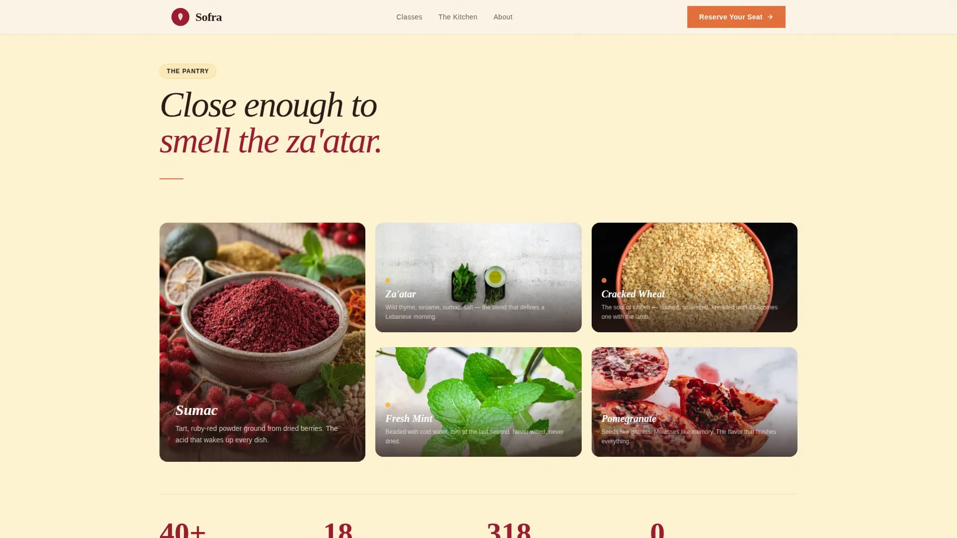 Middle Eastern Cuisine & Dining Independent Booking Website Template