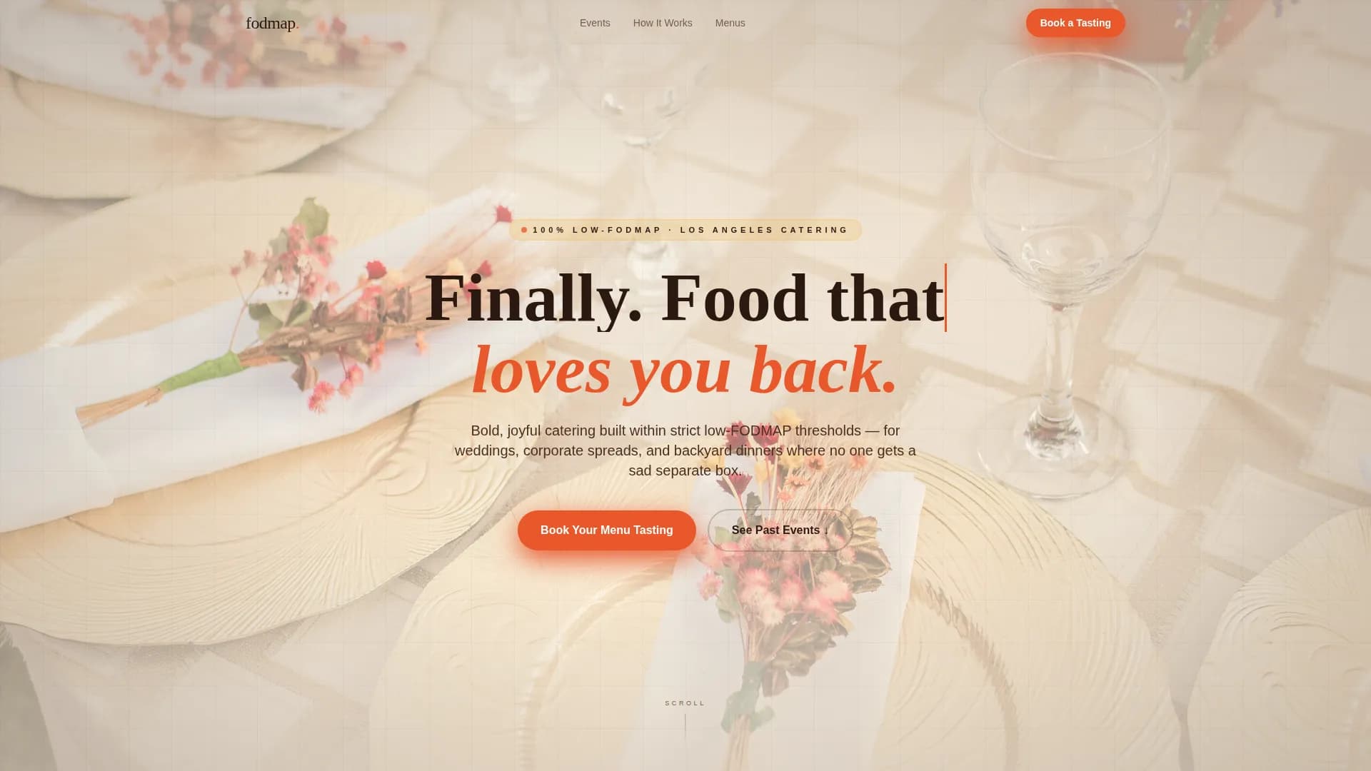 Advanced Low-FODMAP Food & Dining Appointment Booking Website Template