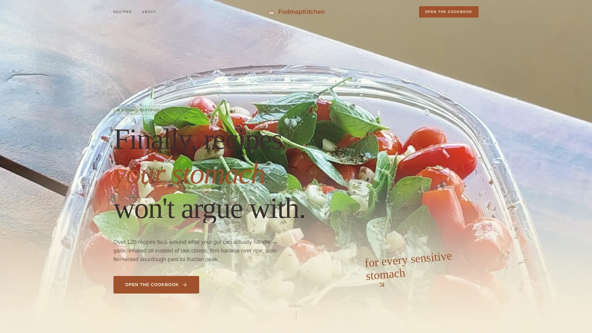 Complete Low-FODMAP Food & Dining Professional Website Template