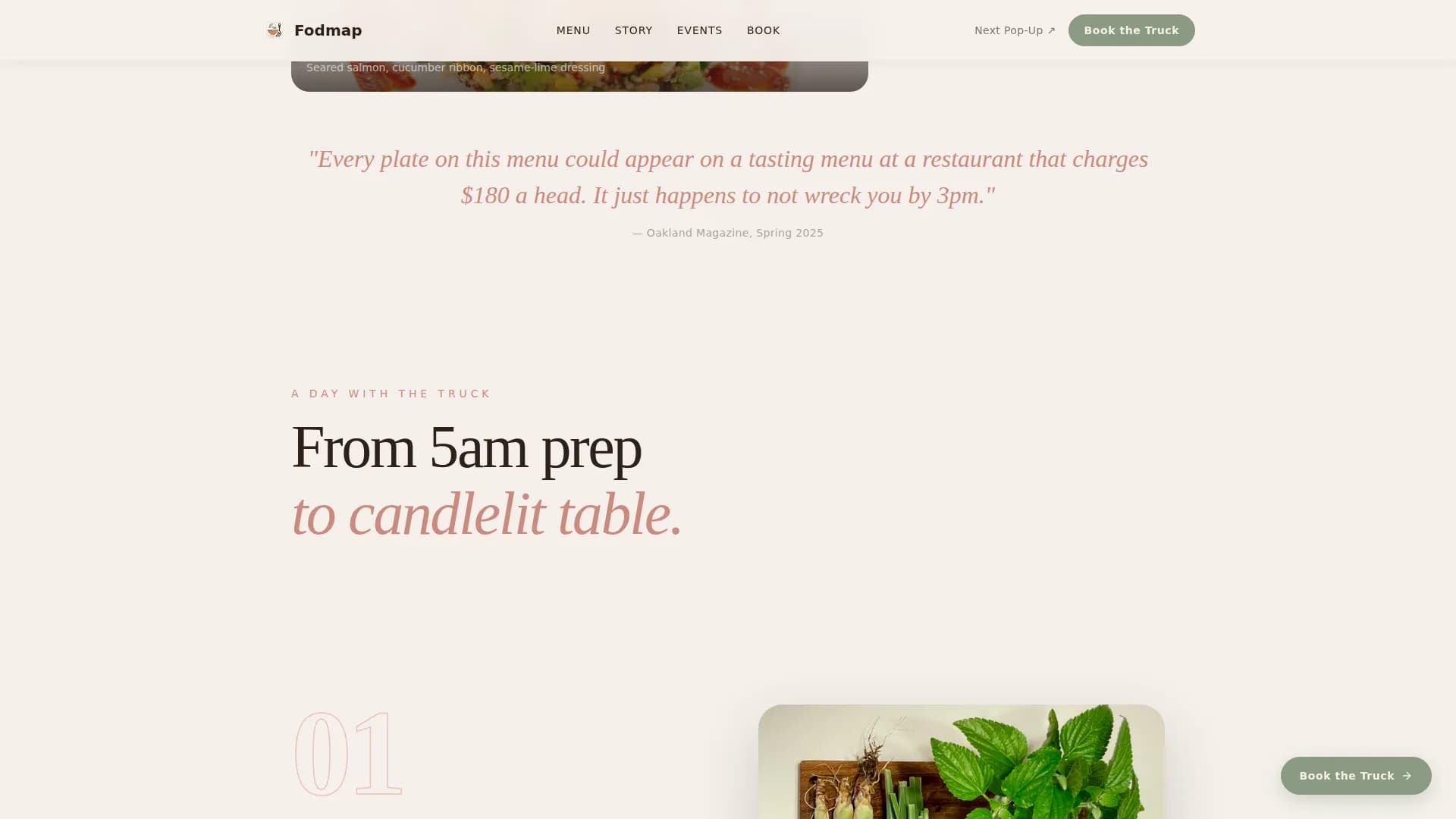 Low-FODMAP Food & Dining Appointment Booking Website Template