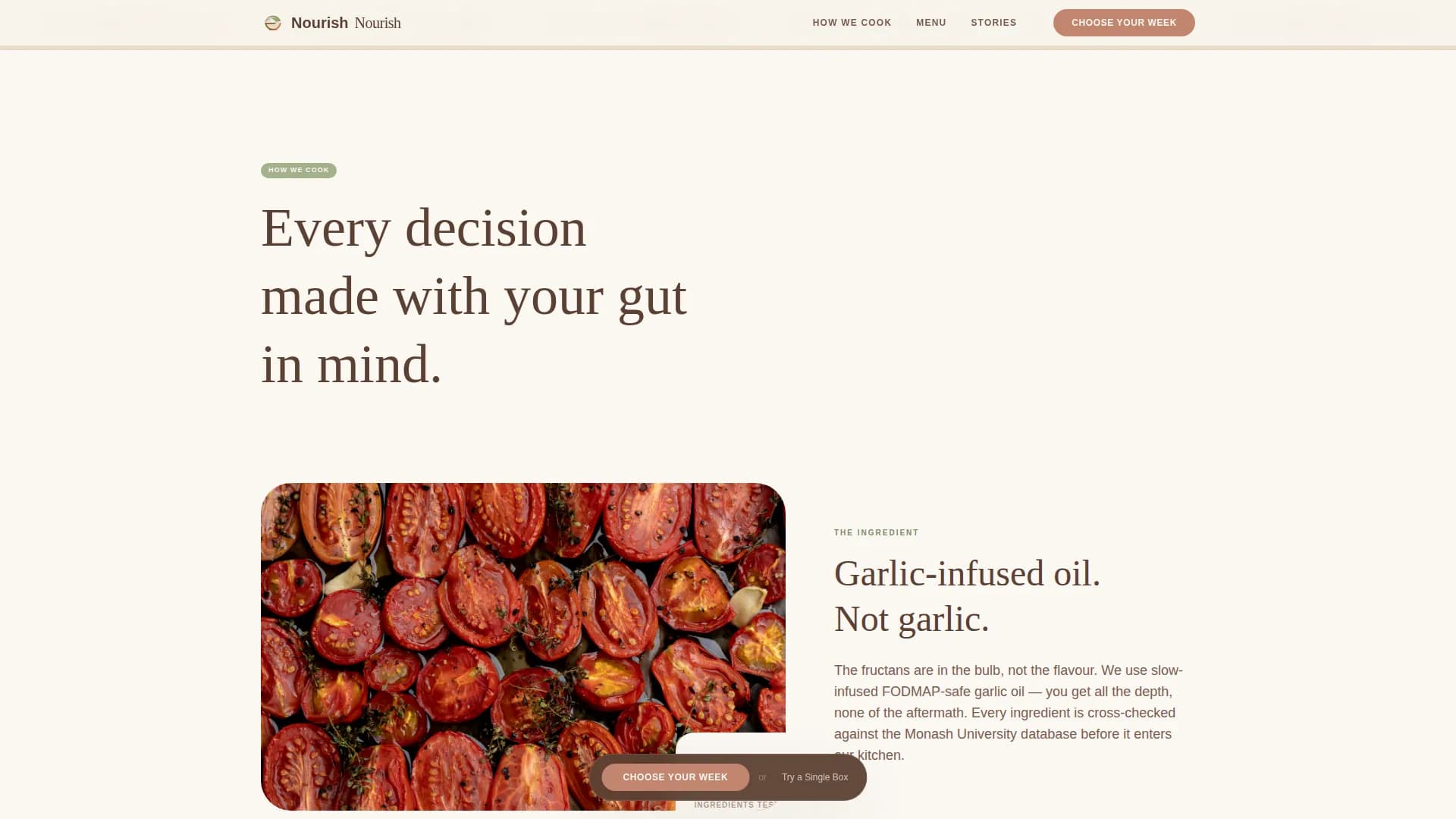 Specialist Low-FODMAP Food & Dining Appointment Booking Website Template