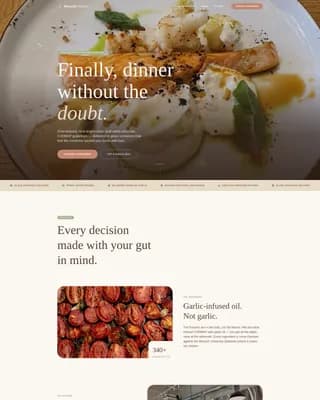 Specialist Low-FODMAP Food & Dining Appointment Booking Website Template