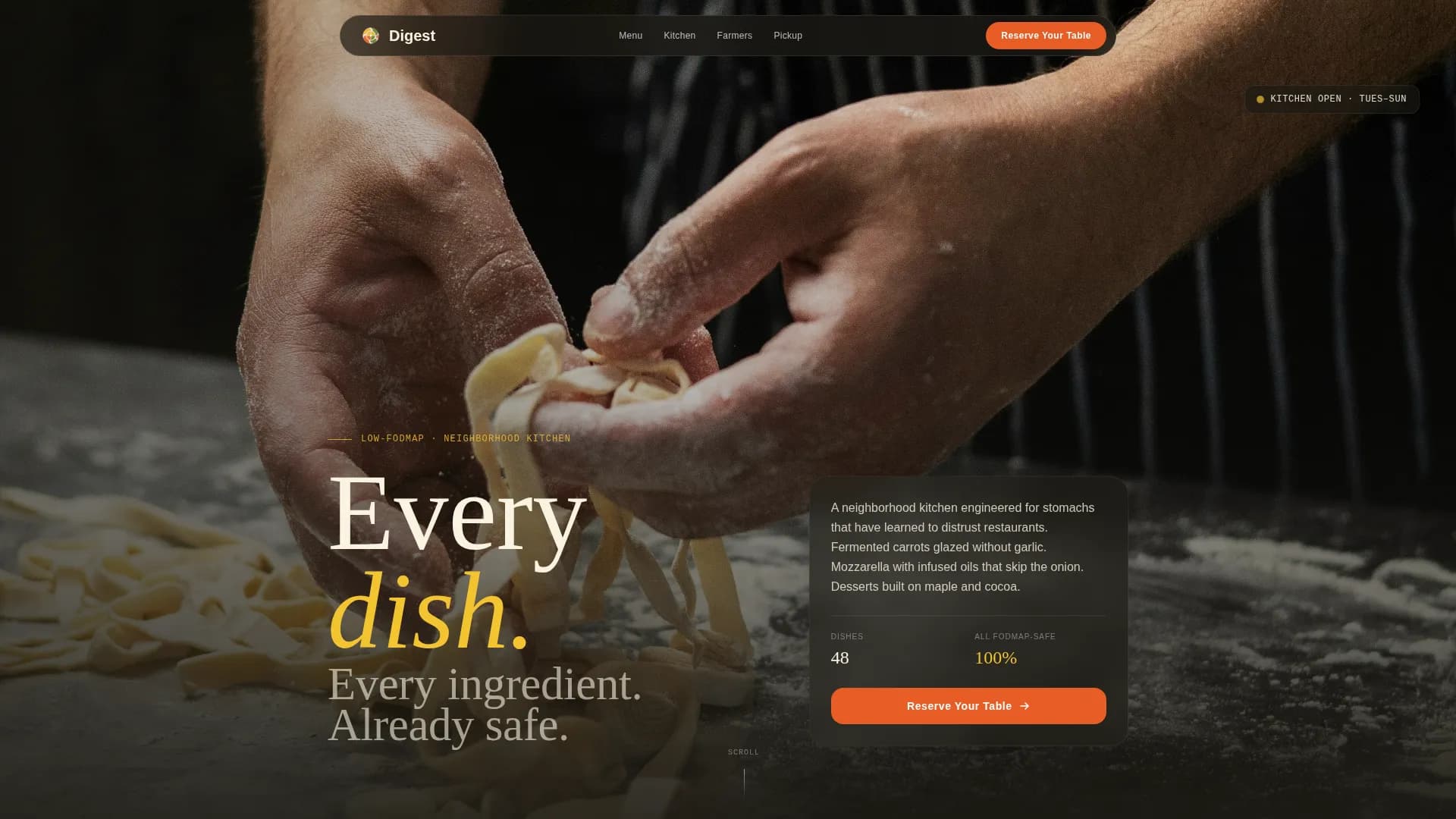 Expert Low-FODMAP Food & Dining Professional Website Template