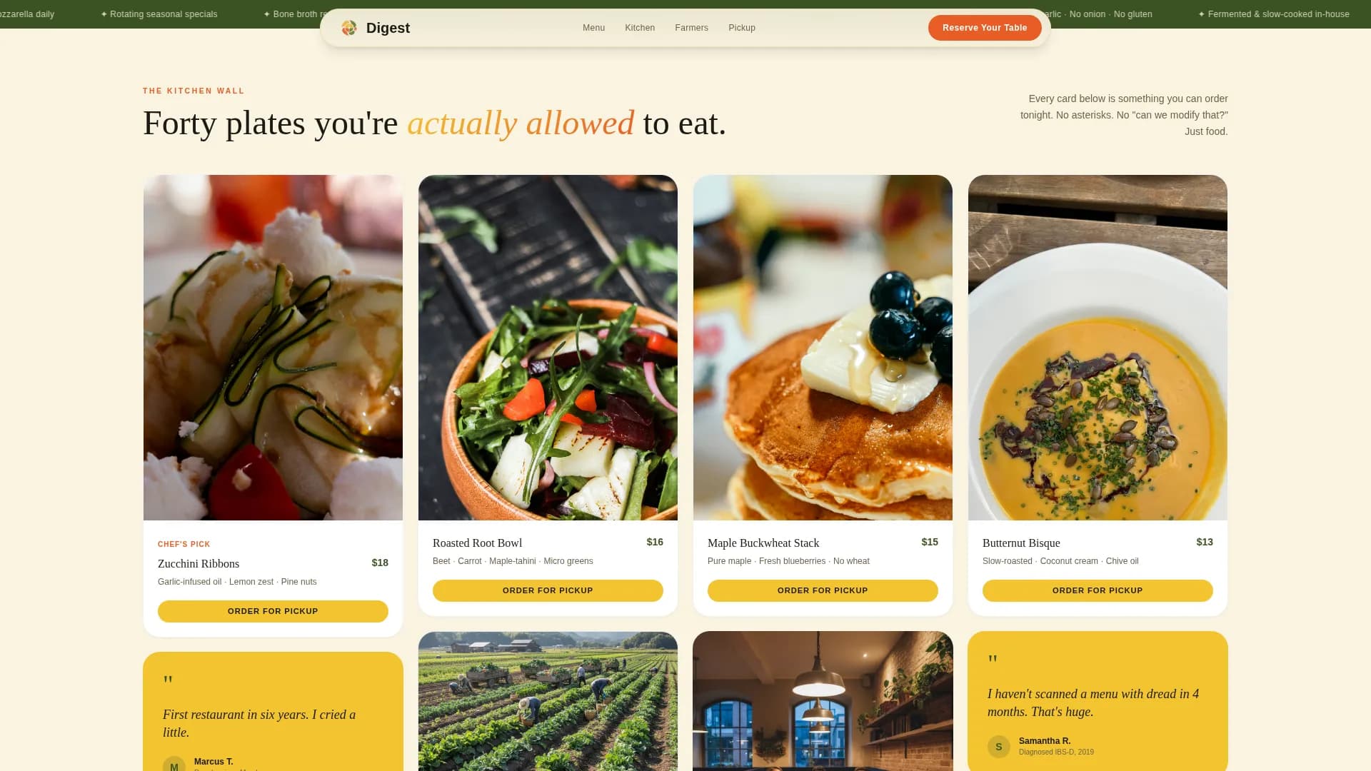 Expert Low-FODMAP Food & Dining Professional Website Template