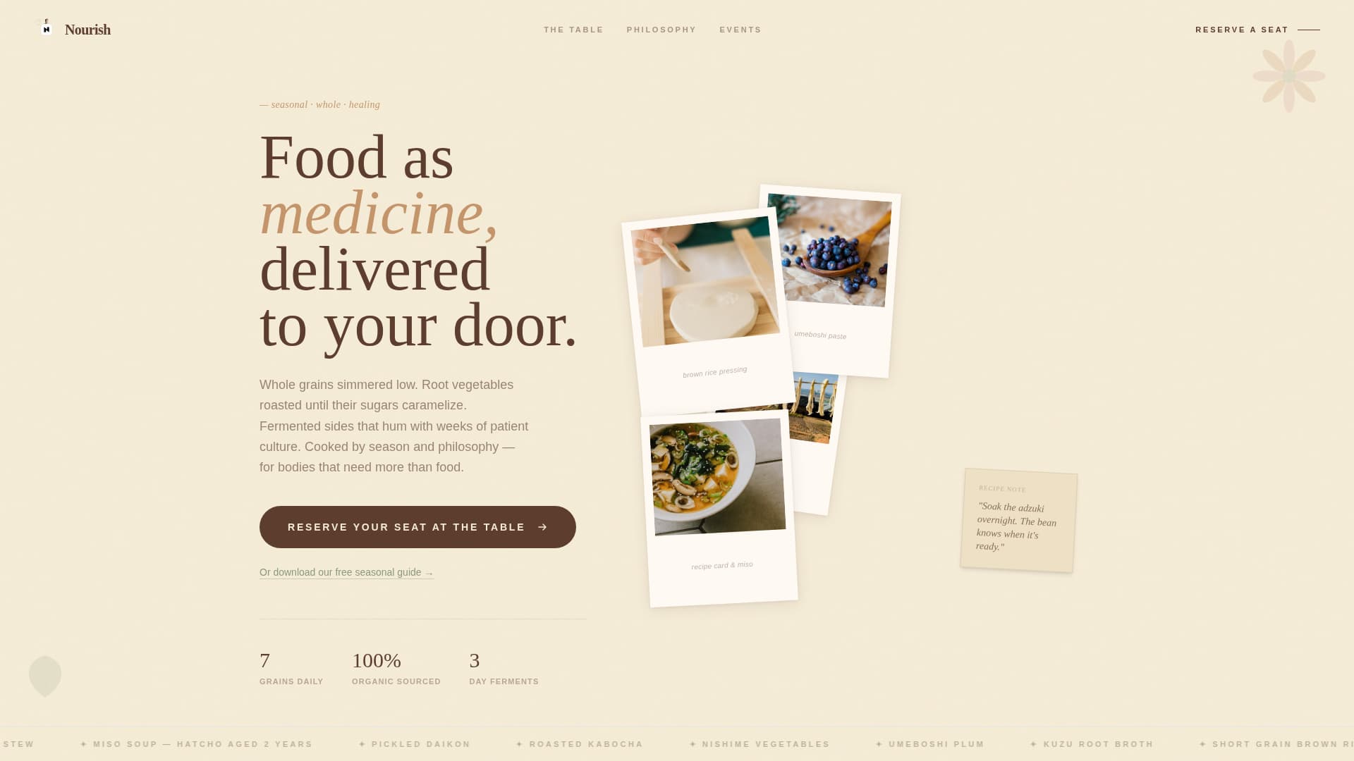 Nourish — Balanced Macro Nutrition Landing Page Template