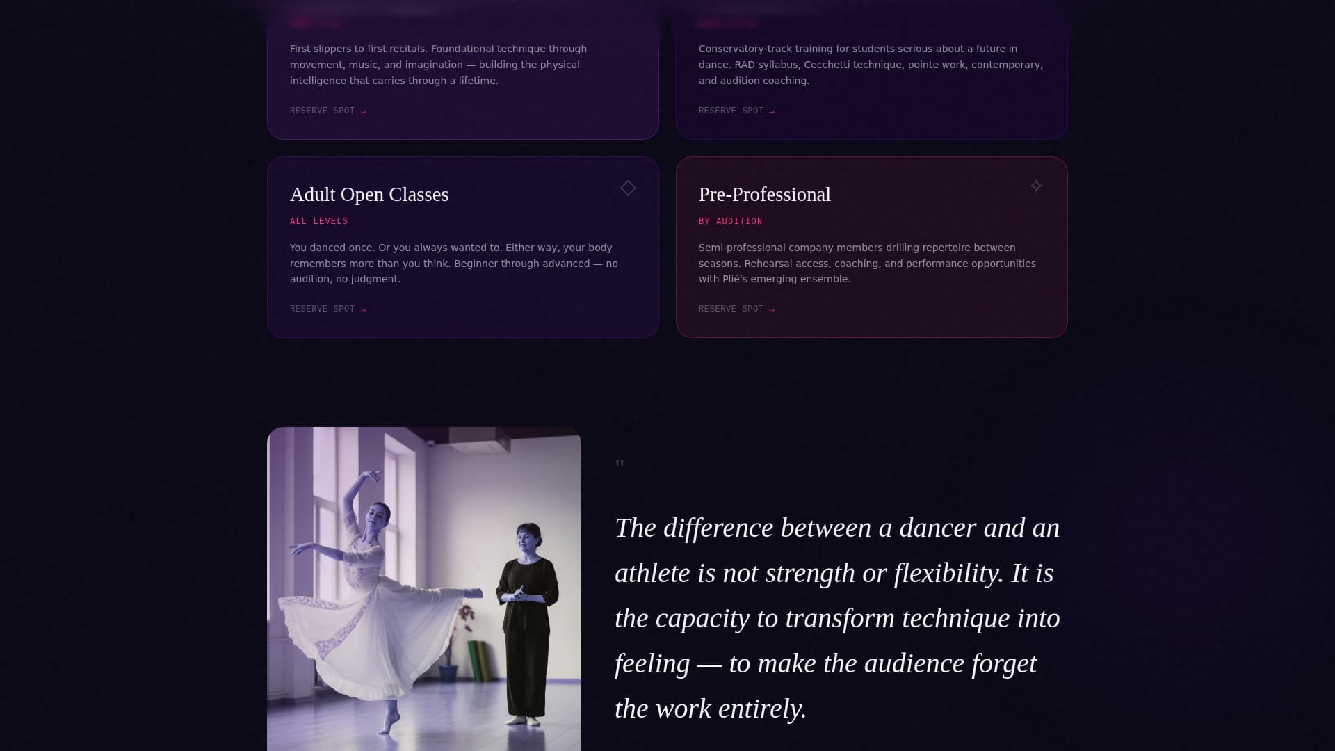 Dance Studio & Company Pre-Launch Website Template
