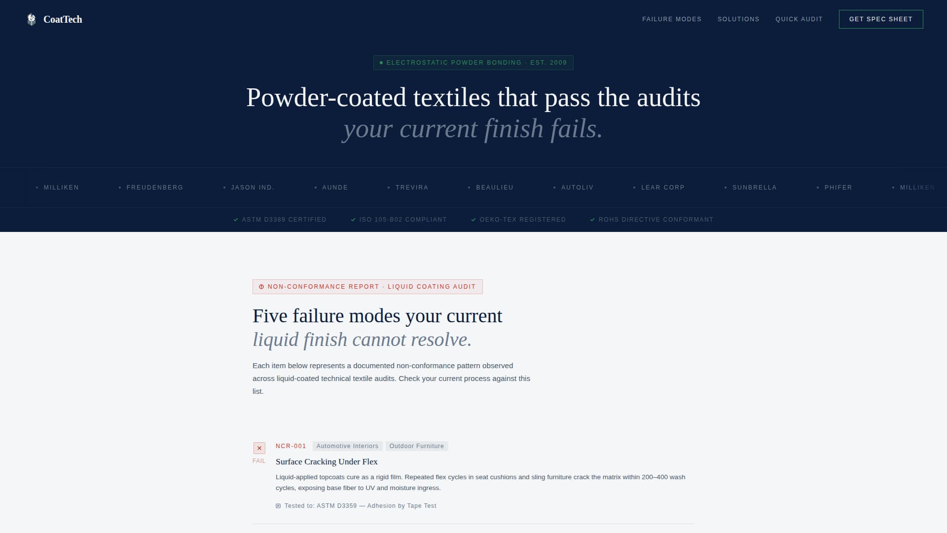 Textile Manufacturing Privacy Policy Website Template