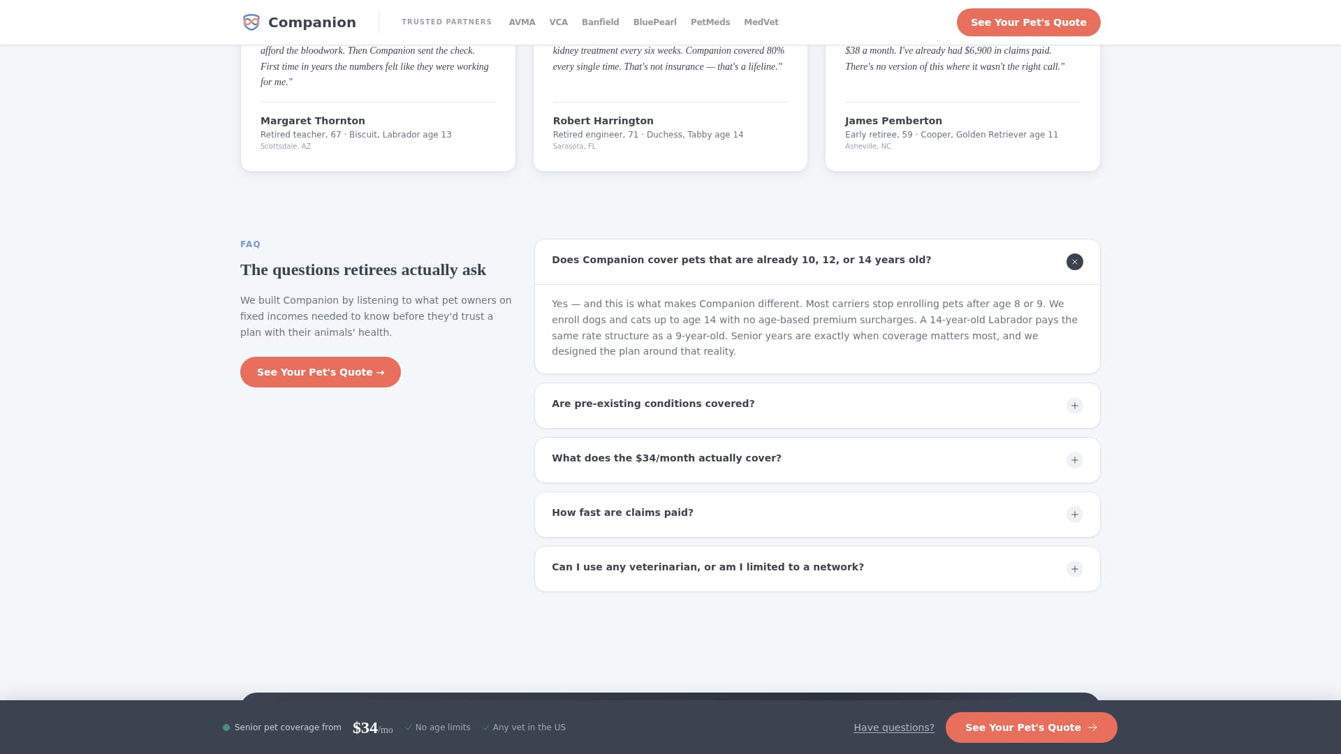 Retiree Insurance Professional Website Template