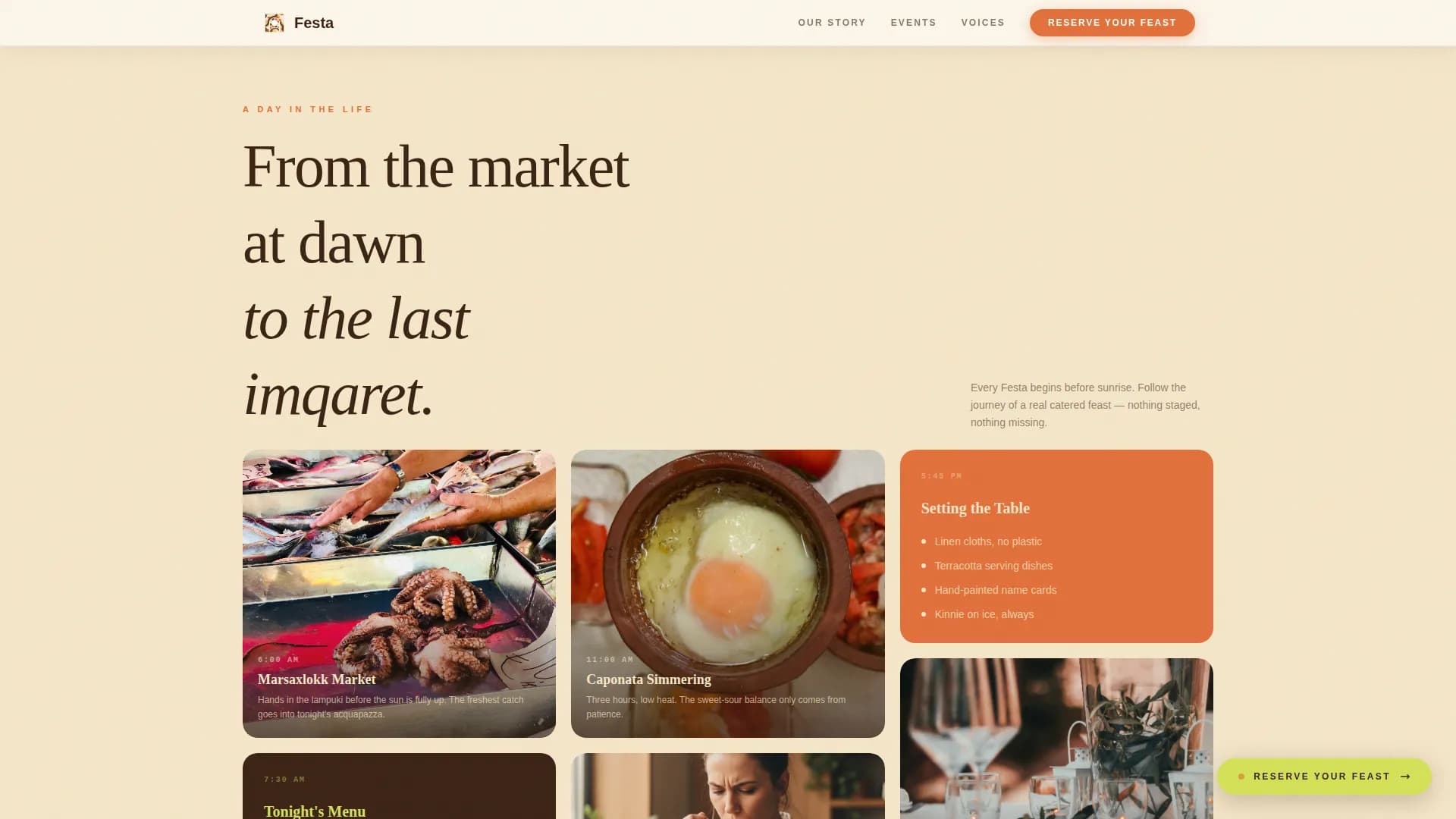 Fiesta — Premium Maltese Catering Landing Page Template