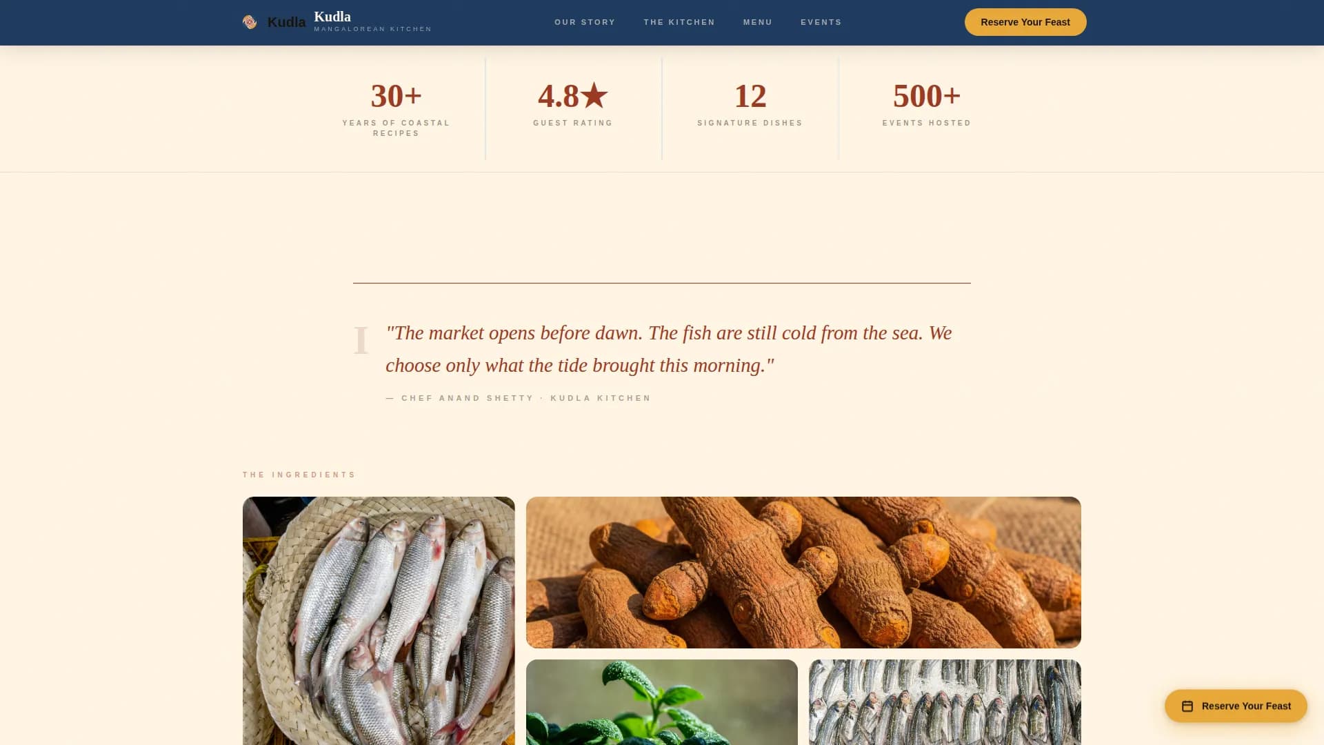 Expert Regional & Specialty Restaurant Portfolio & Case Study Website Template
