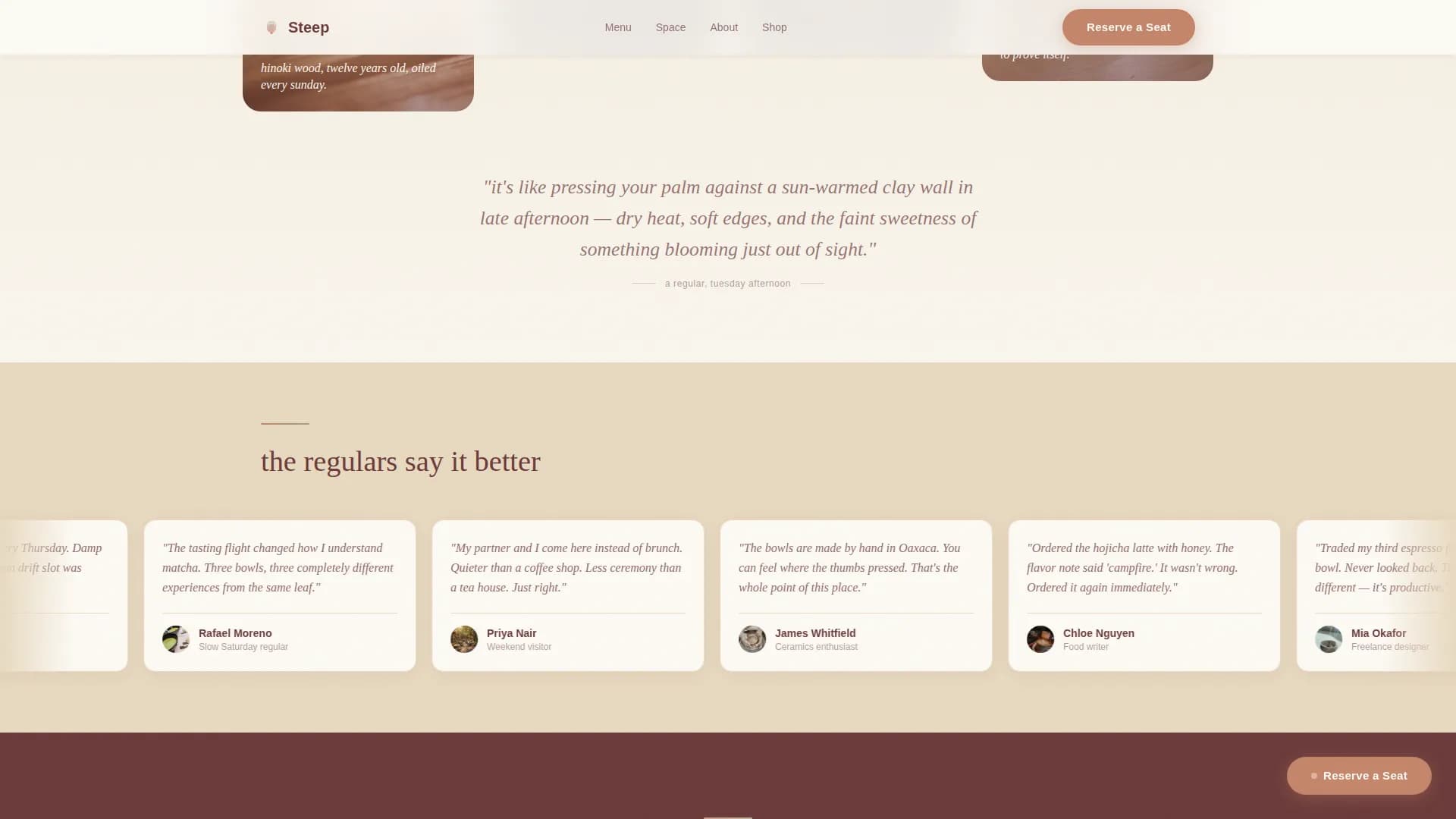 Serene — Pastoral Matcha Bar Landing Page Template