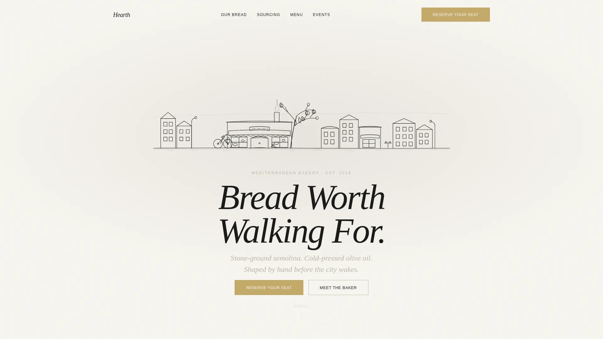 Hearth - Artisan Mediterranean Bakery Landing Page Template