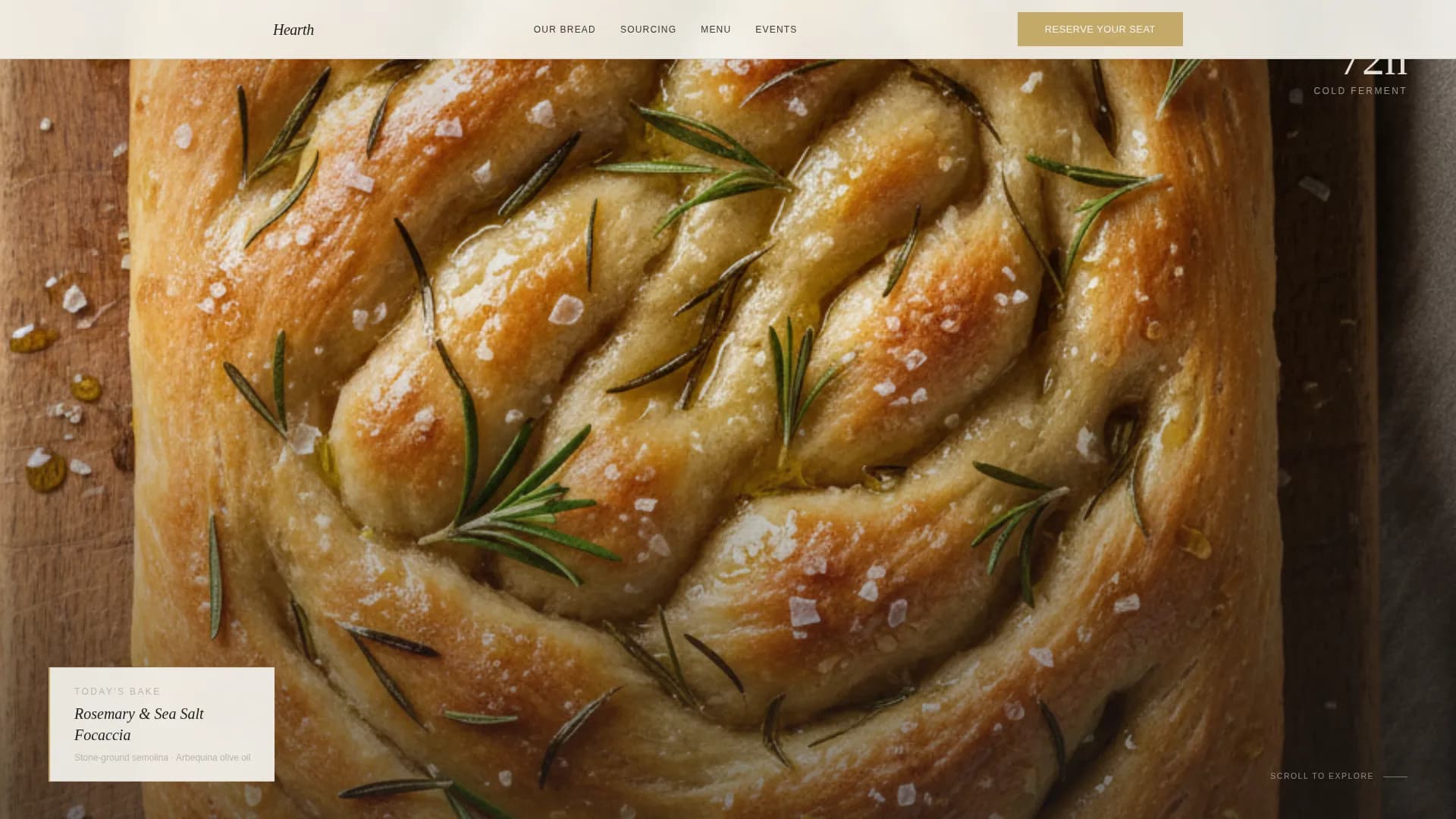 Hearth - Artisan Mediterranean Bakery Landing Page Template
