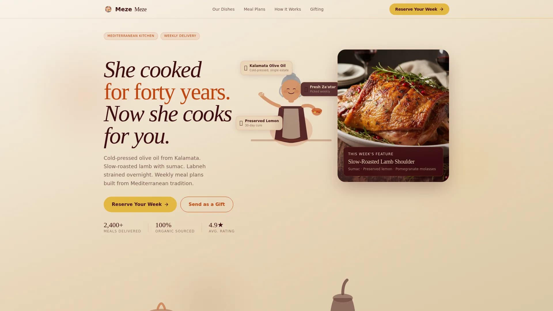 Meze - Authentic Mediterranean Catering Landing Page Template