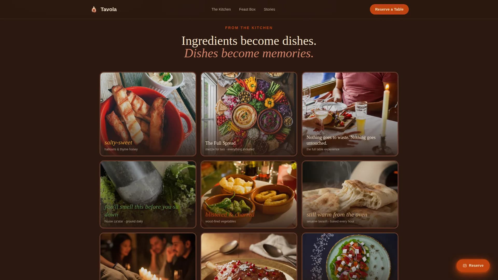 Tavola — Artisan Mediterranean Dining Landing Page Template