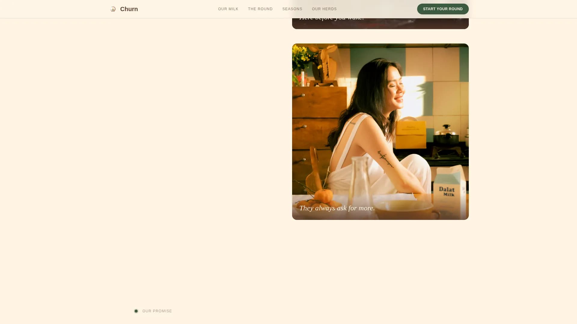 Churn — Premium Dairy Delivery Landing Page Template