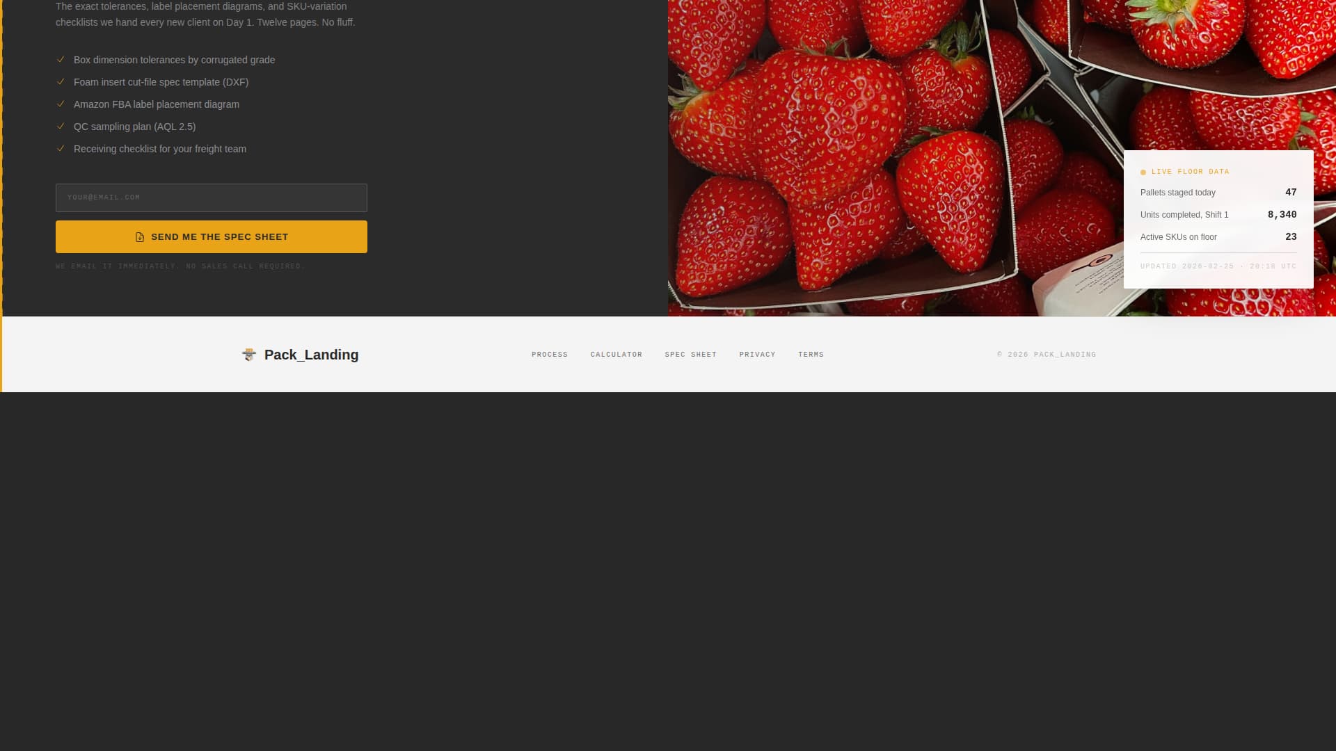 Packaging Manufacturing Cost Calculator Website Template