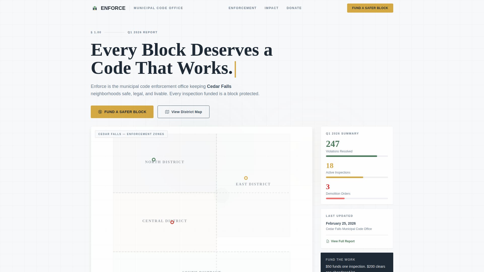 Code Enforcement Government Professional Website Template