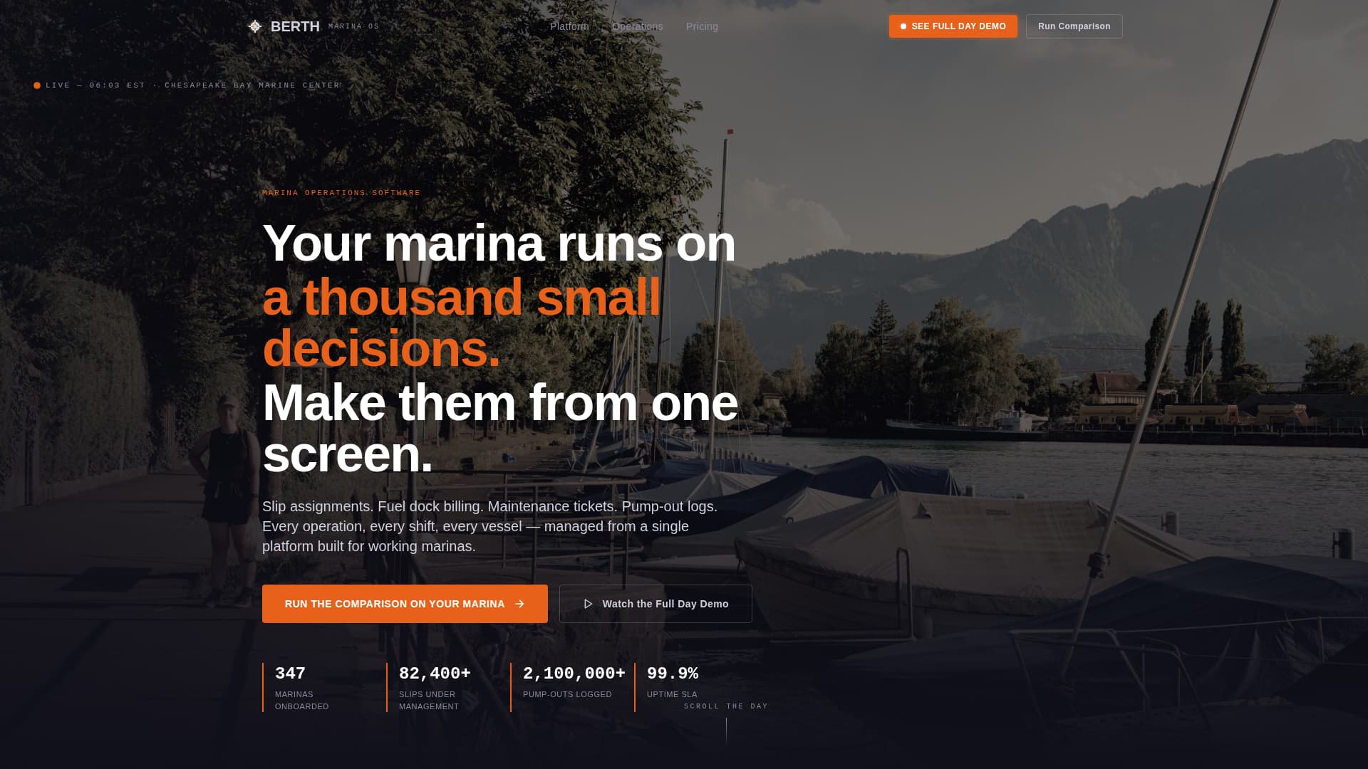 Marina Operations Software Comparison Landing Page Template
