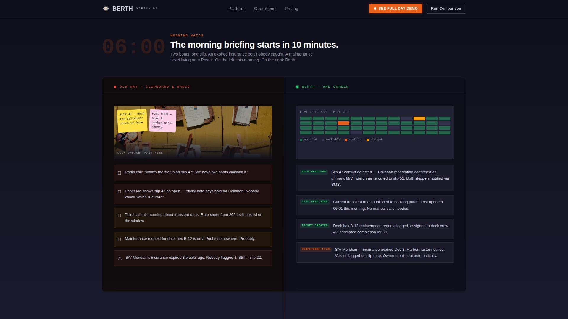 Marina Operations Software Comparison Landing Page Template