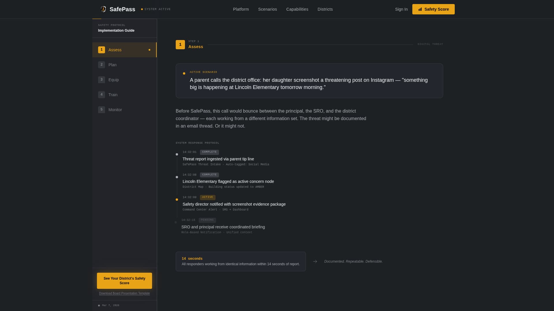 Safepass — Certified Campus Security Landing Page Template