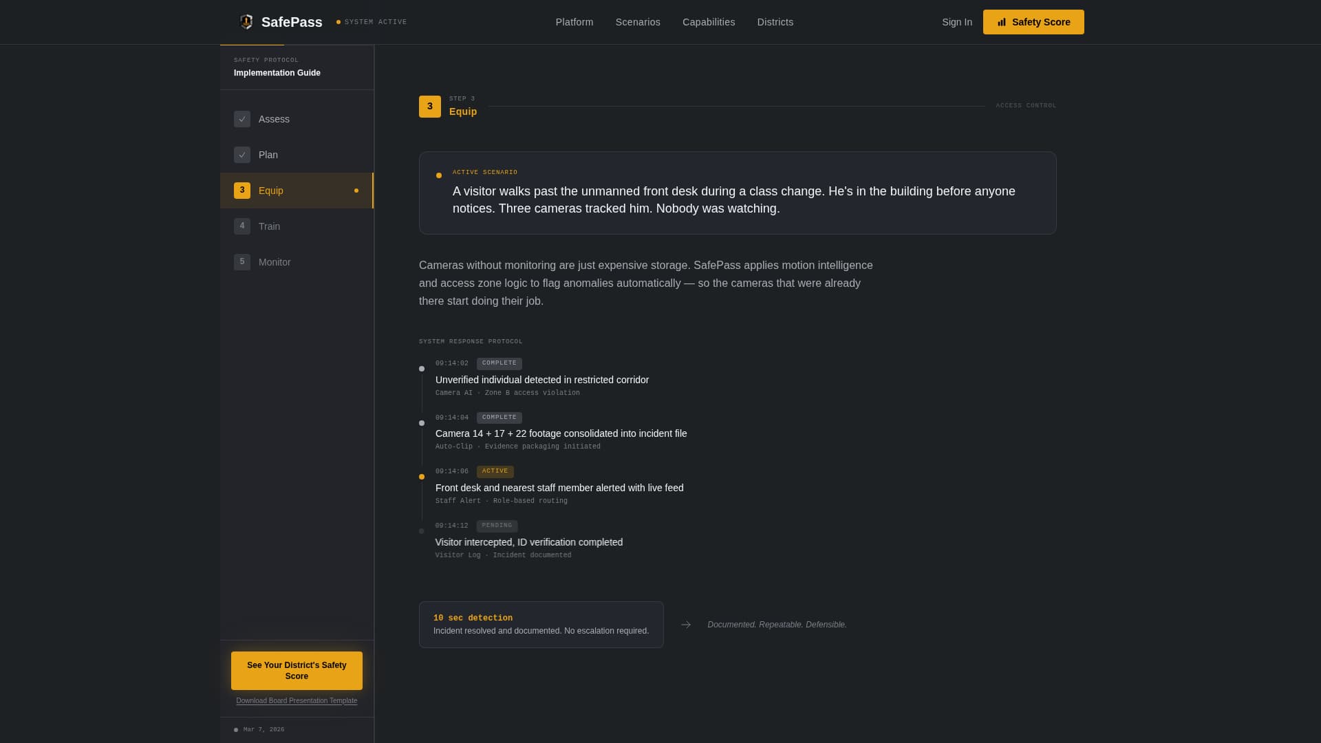 Safepass — Certified Campus Security Landing Page Template