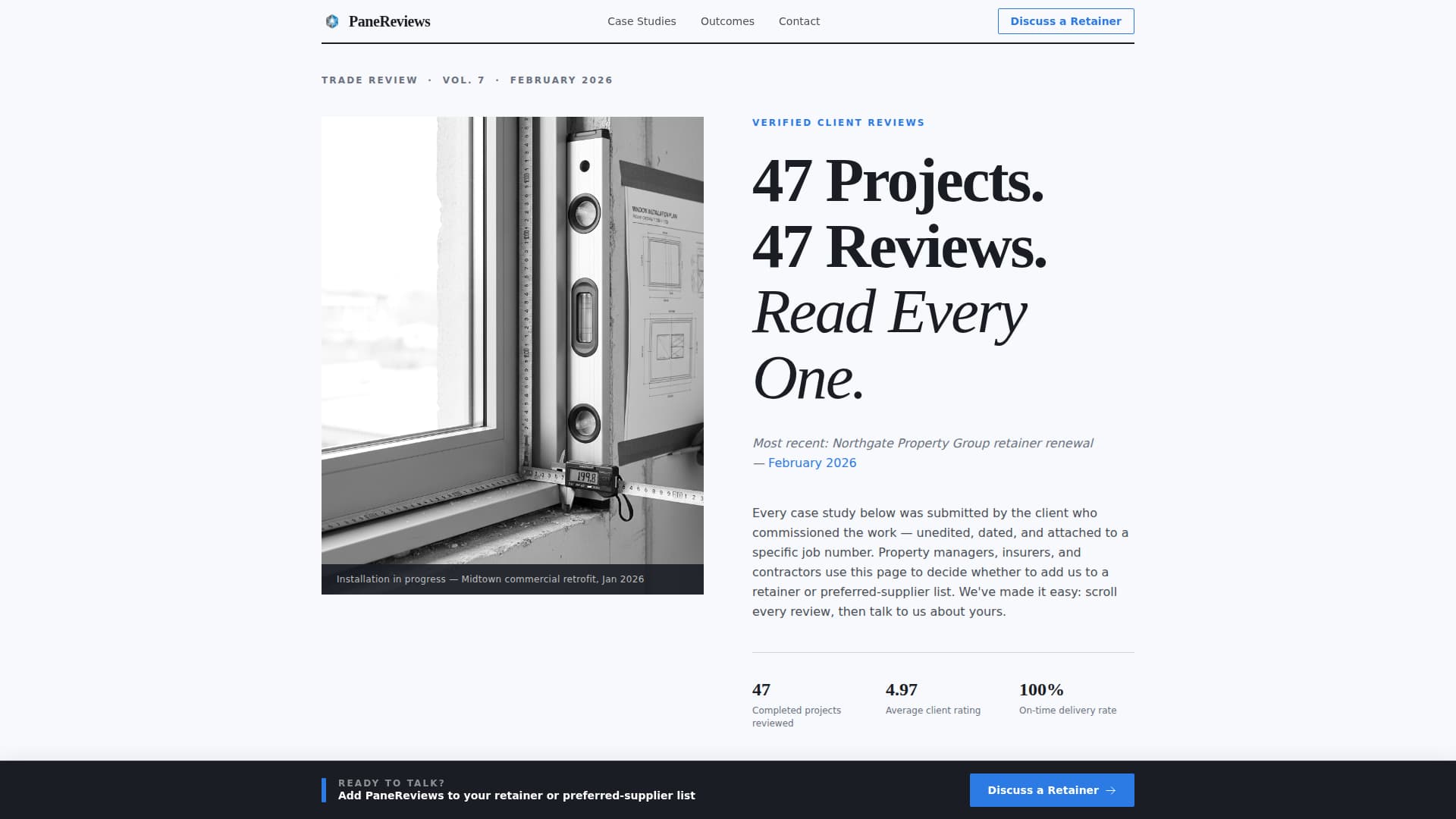 Pane — Certified Window Installation Landing Page Template
