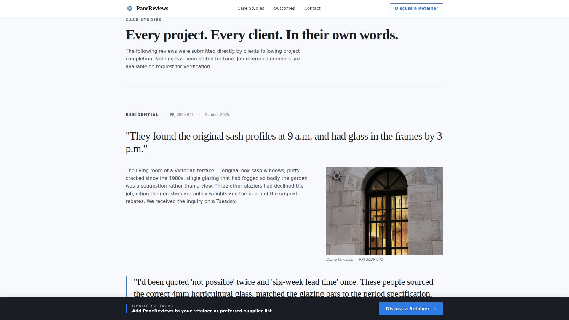 Pane — Certified Window Installation Landing Page Template