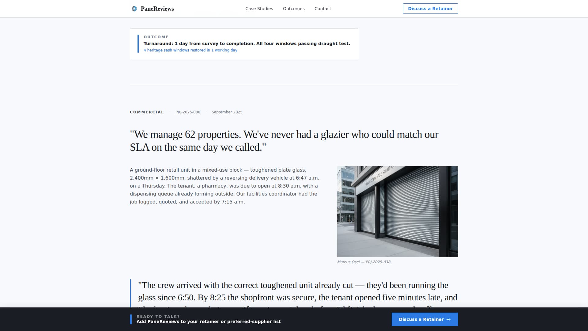 Pane — Certified Window Installation Landing Page Template