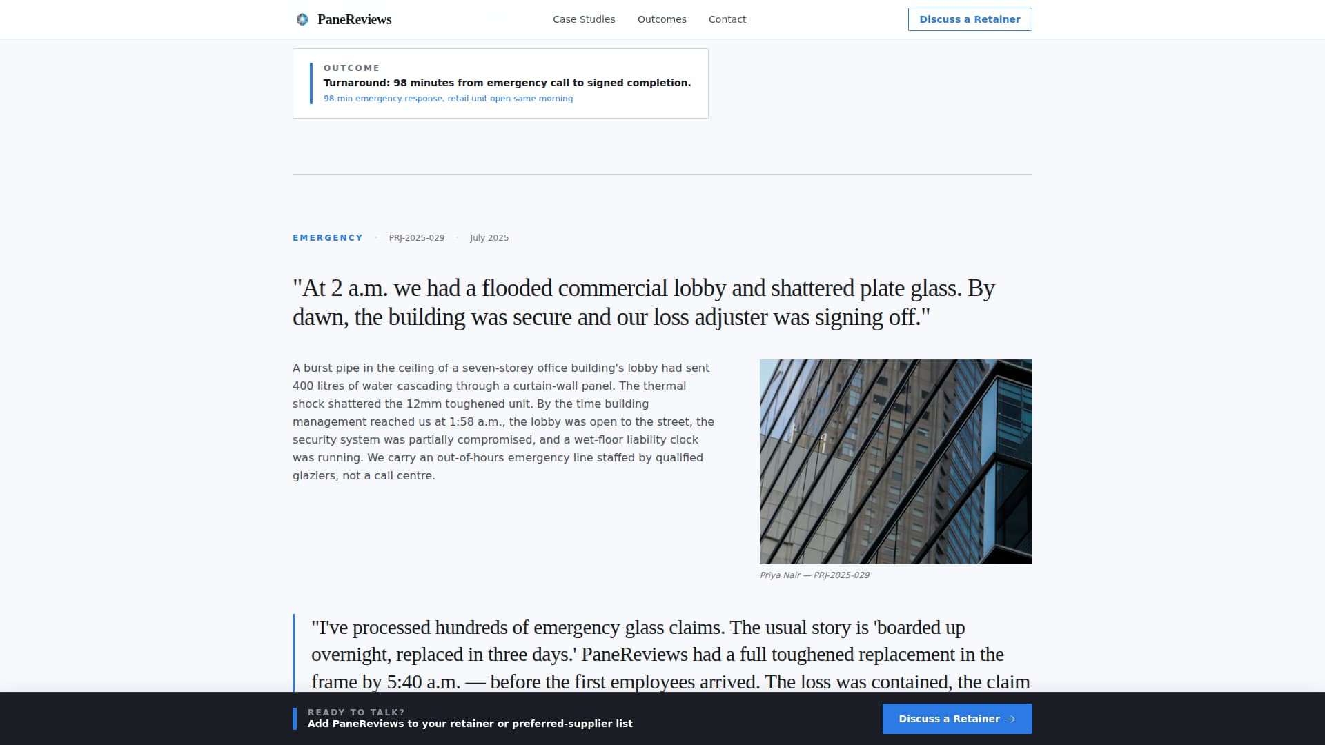 Pane — Certified Window Installation Landing Page Template
