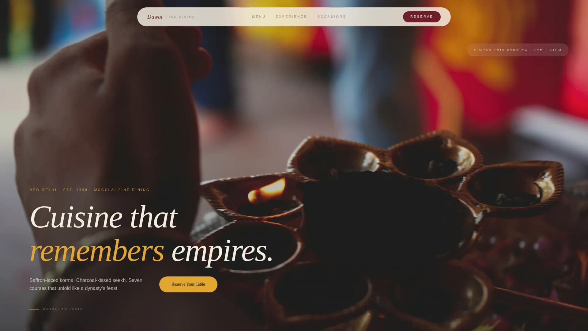 Regional & Specialty Restaurant Appointment Booking Website Template