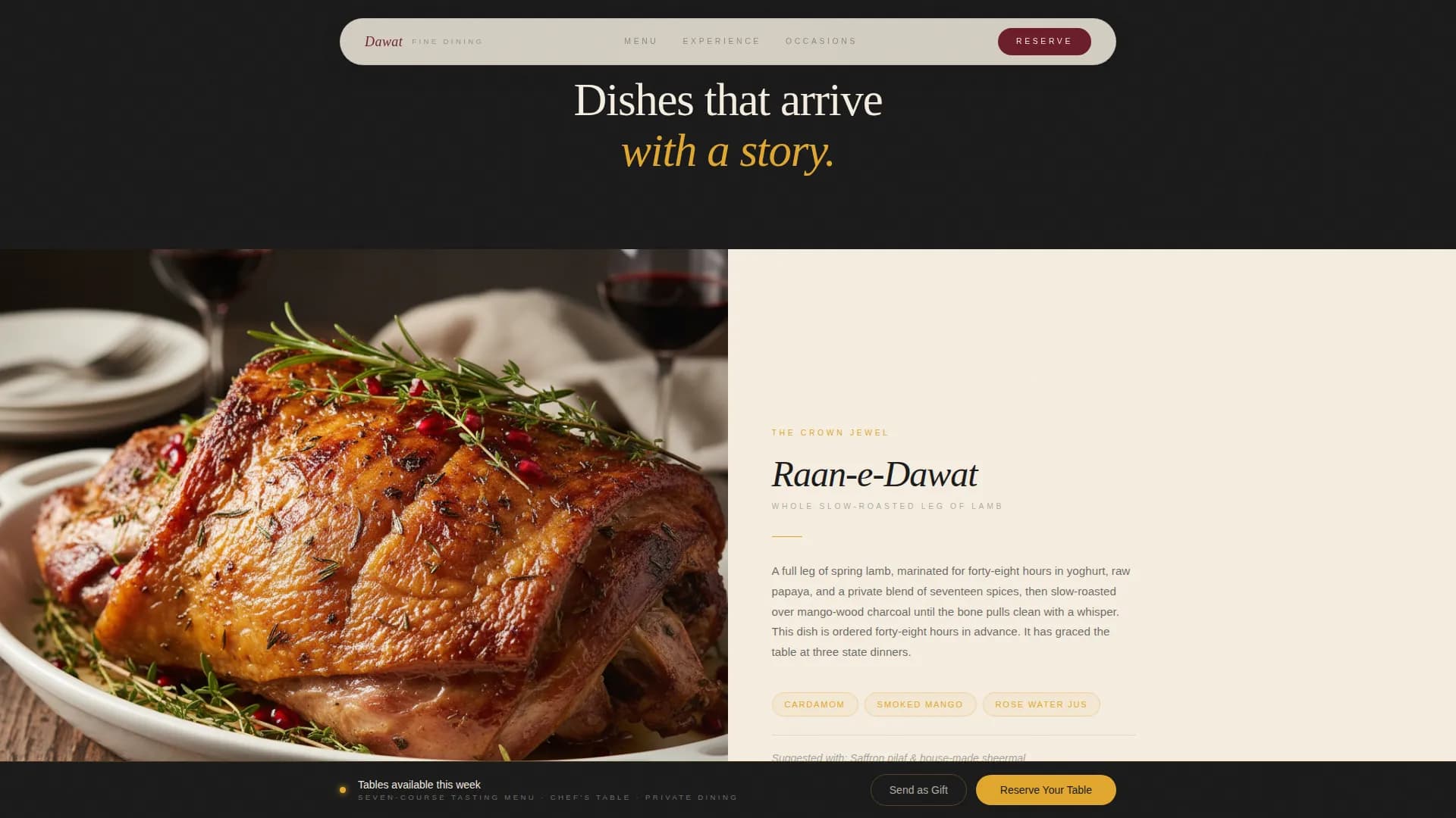 Regional & Specialty Restaurant Appointment Booking Website Template