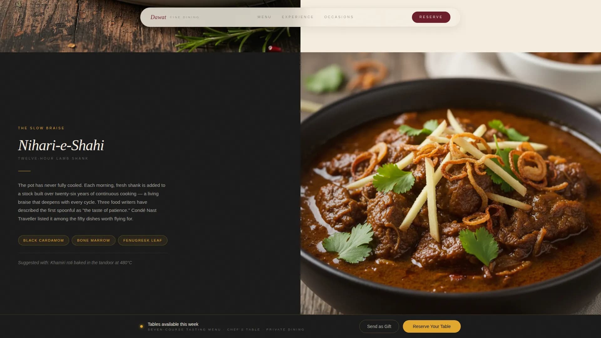 Regional & Specialty Restaurant Appointment Booking Website Template