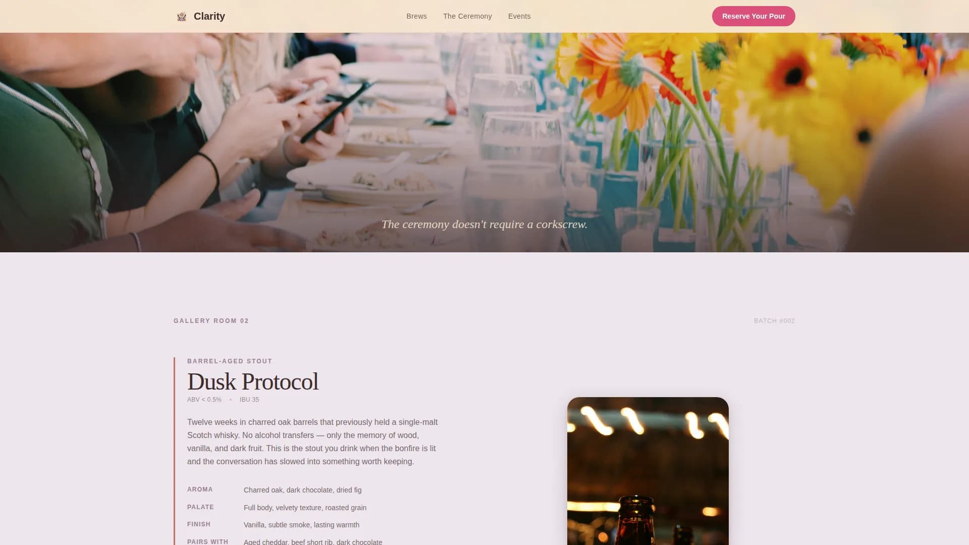 Clarity — Craft Brewery Landing Page Template