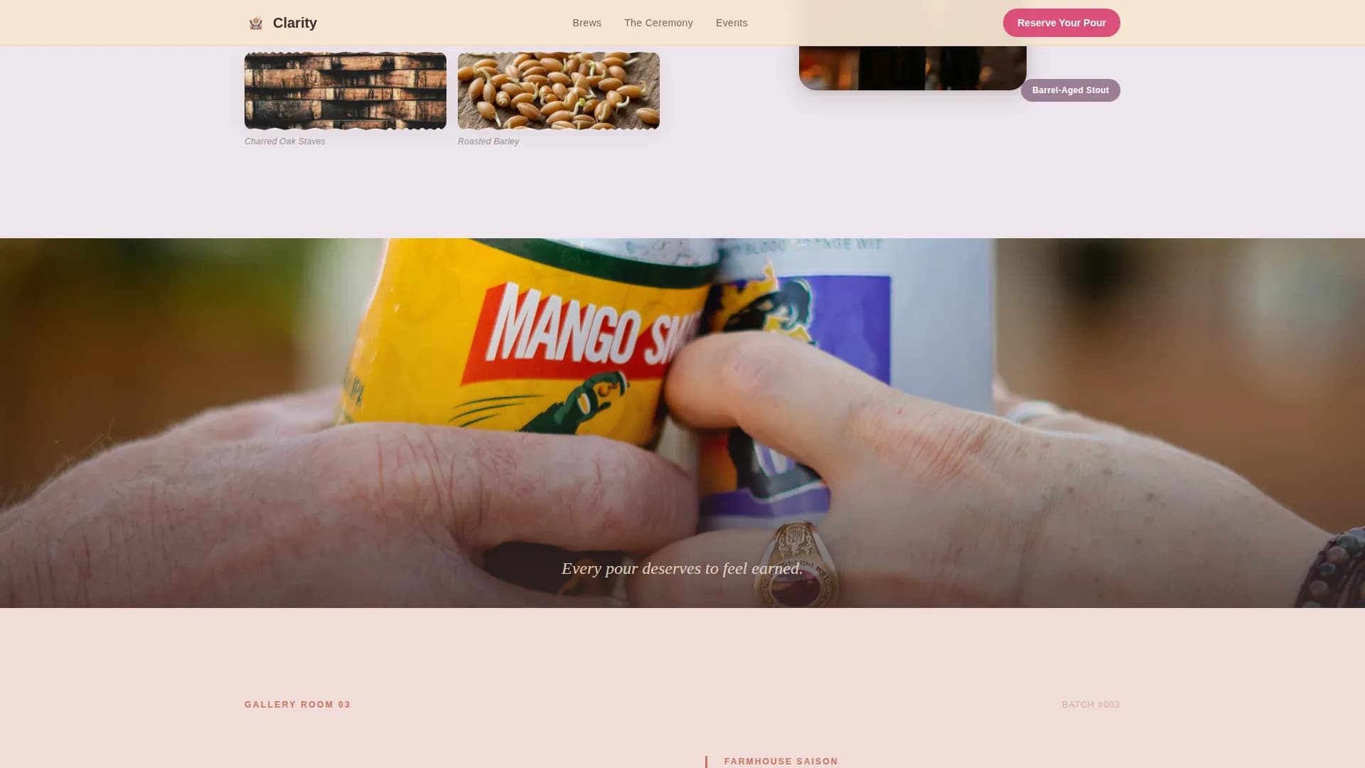 Clarity — Craft Brewery Landing Page Template