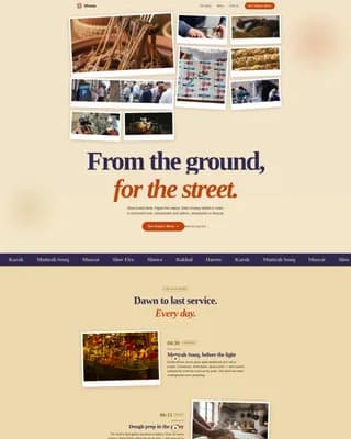 Shuwa — Mobile Street Cuisine Landing Page Template