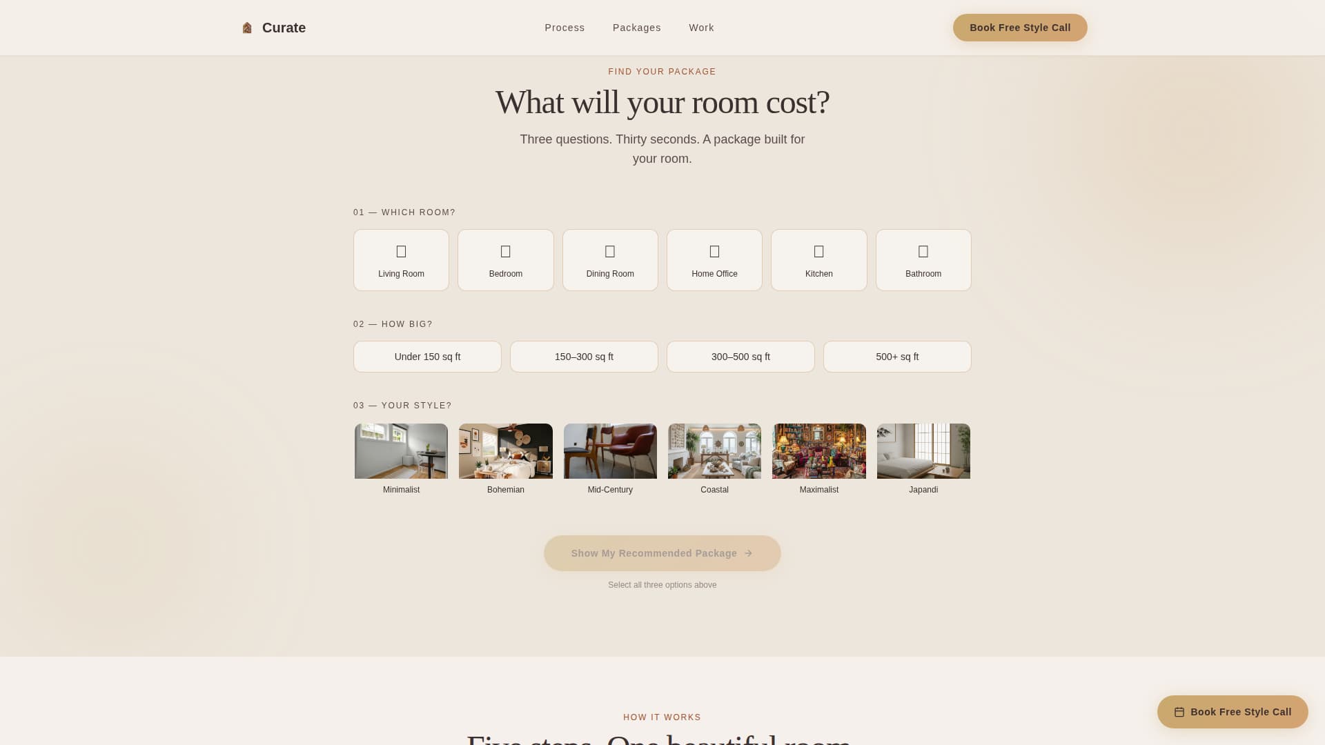 Curate — Premium Interior Design Landing Page Template