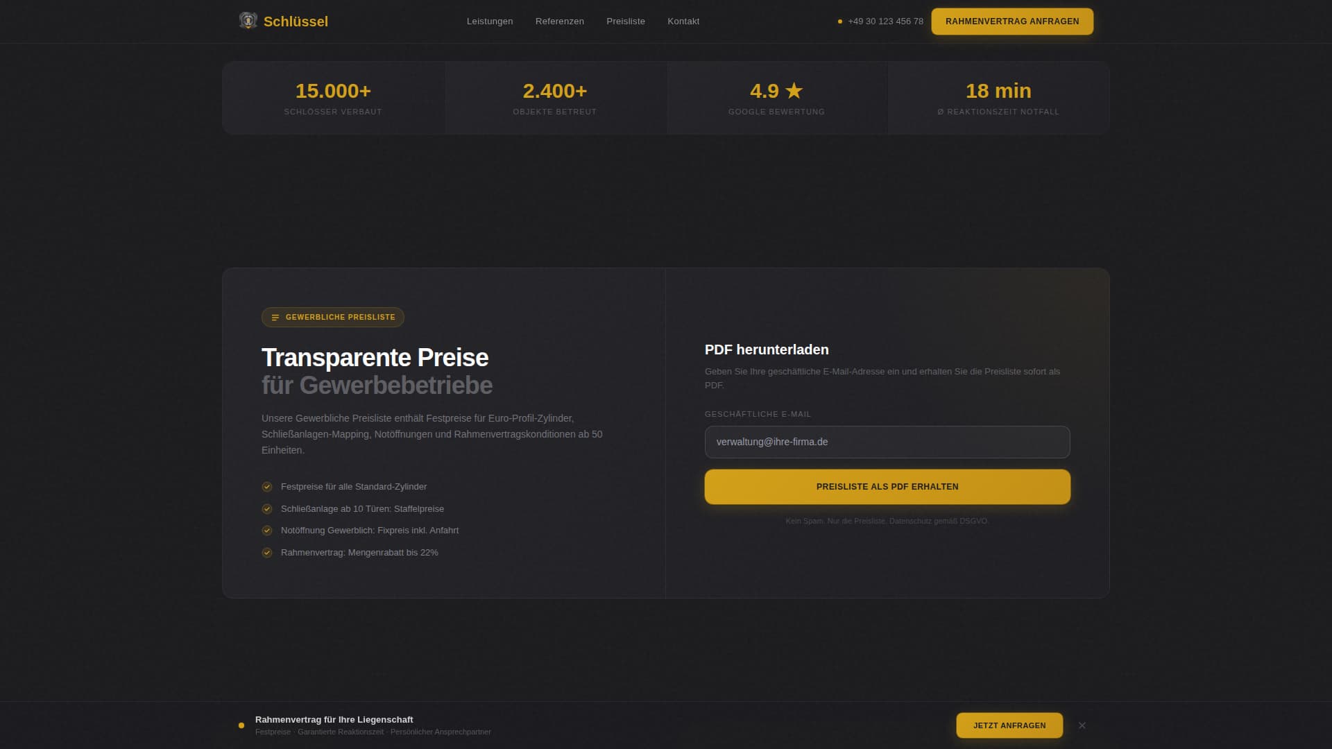 Unlock — Precision Security Services Landing Page Template