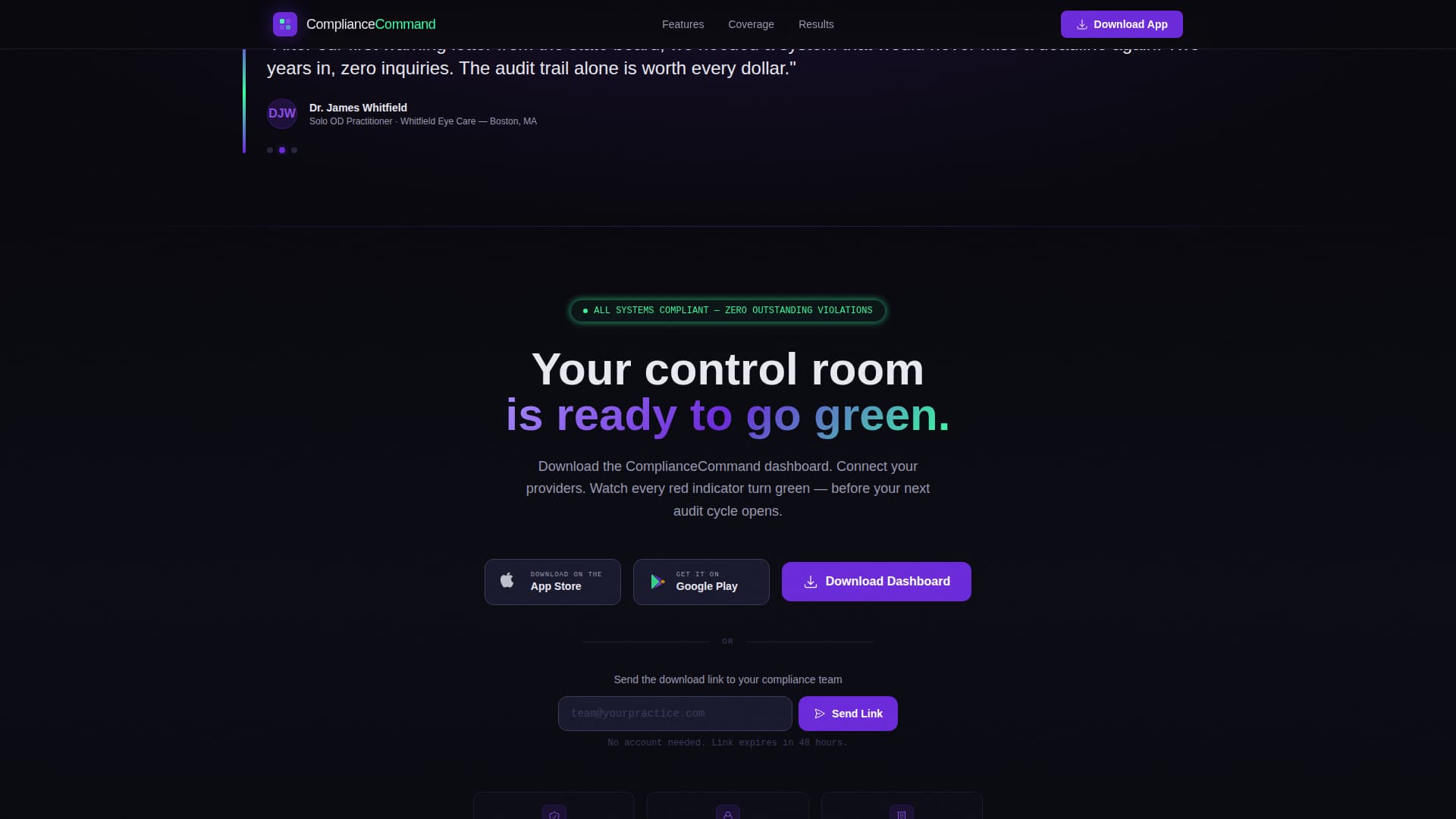 Specialist Optometry Software Privacy Policy & Terms Website Template